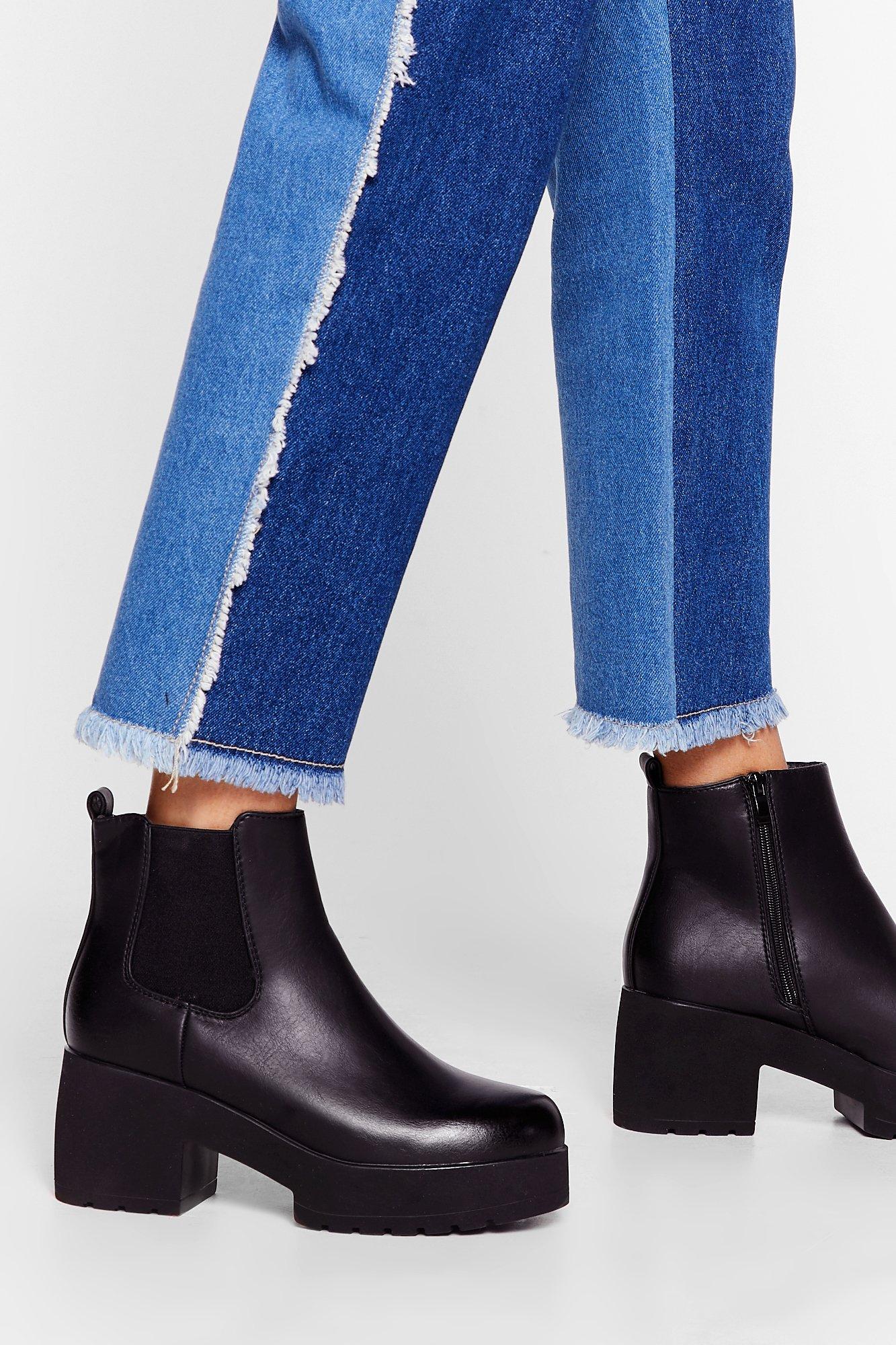 pu chelsea boots