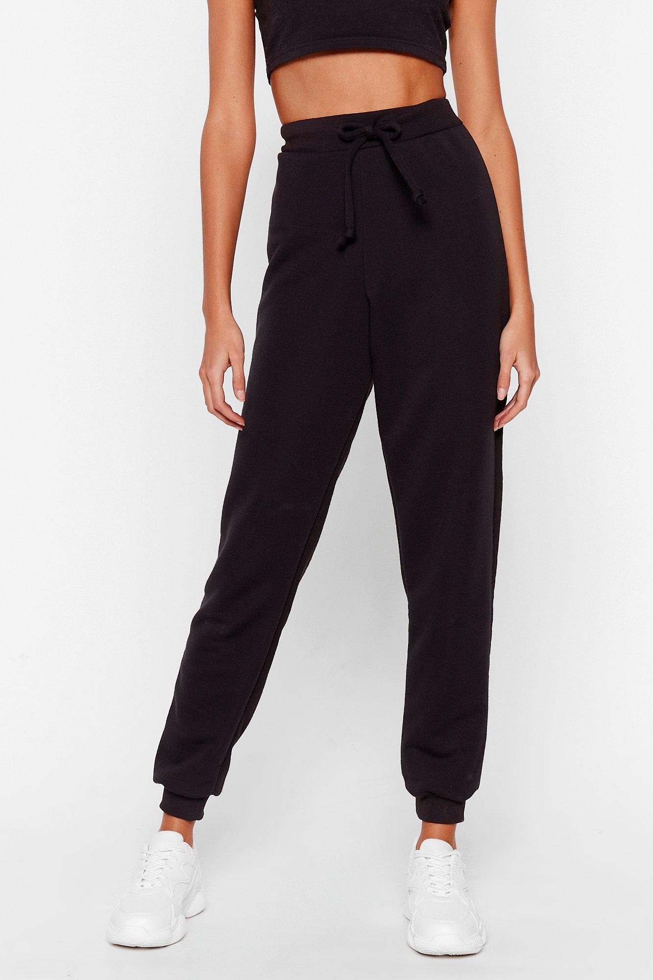 high waisted cuffed joggers
