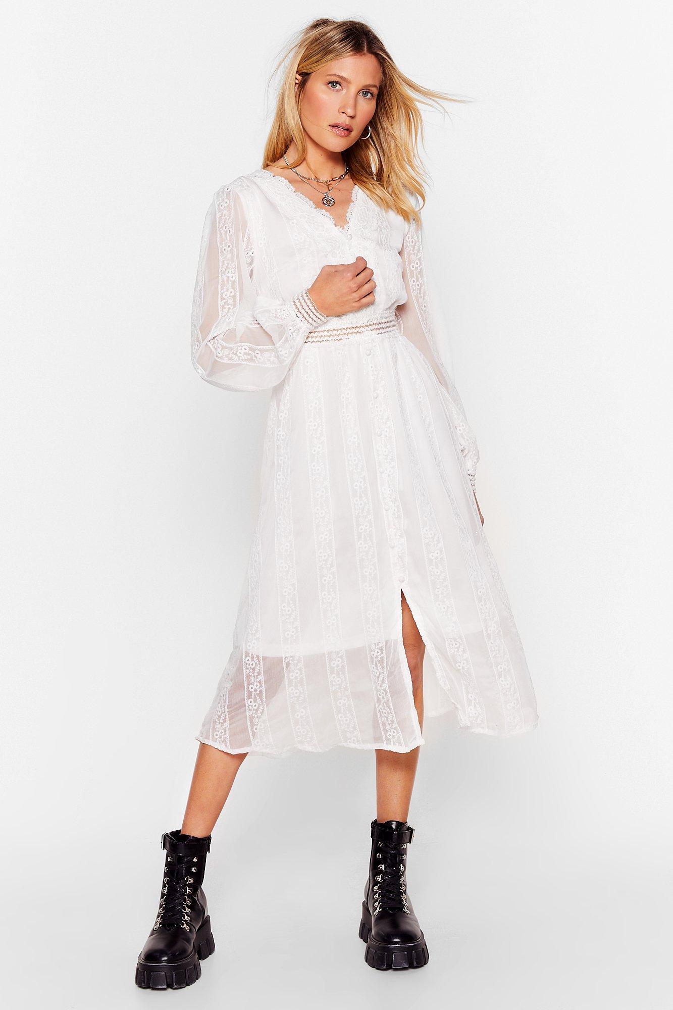 nasty gal white lace dress
