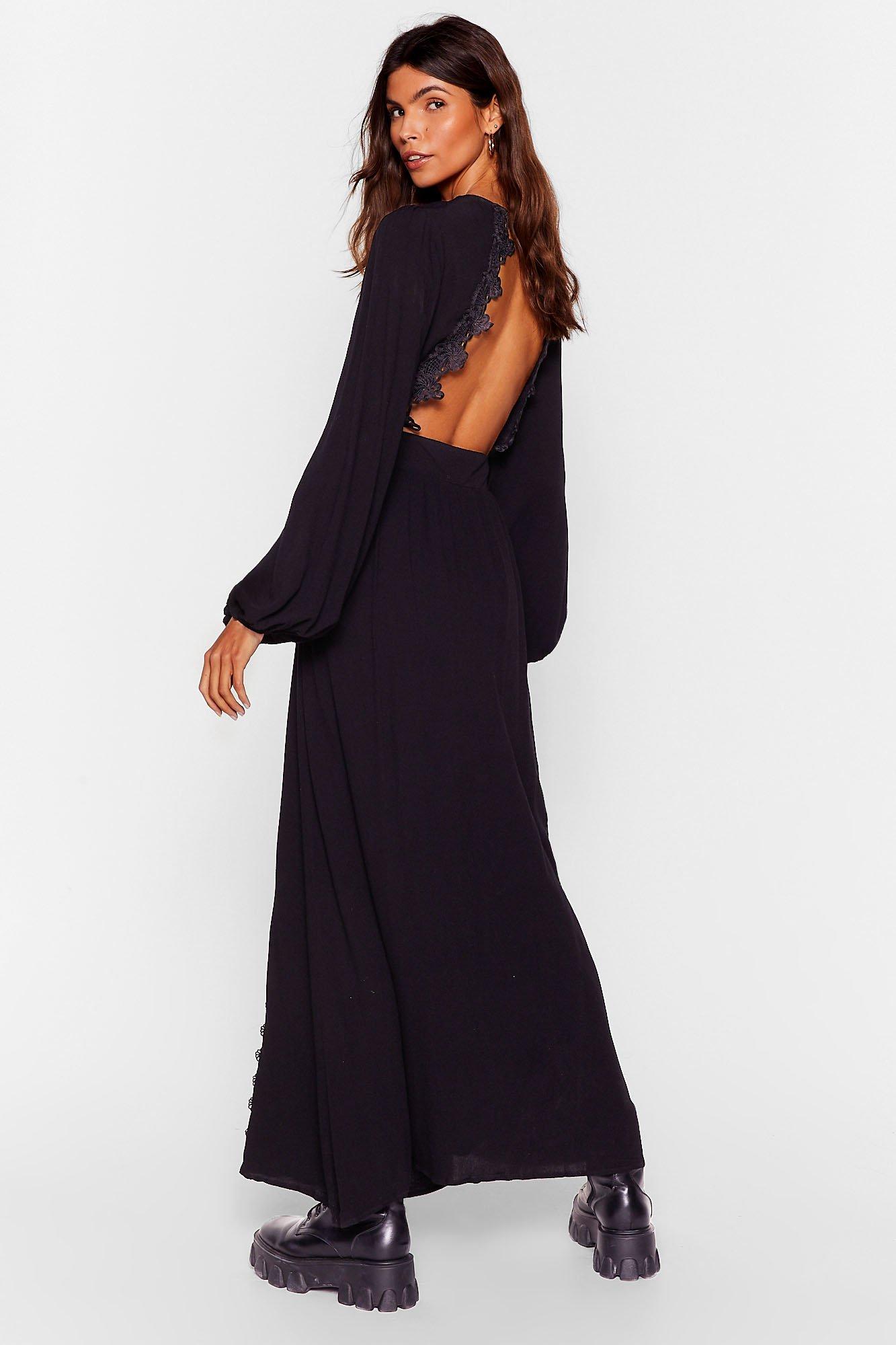 nasty gal black maxi dress