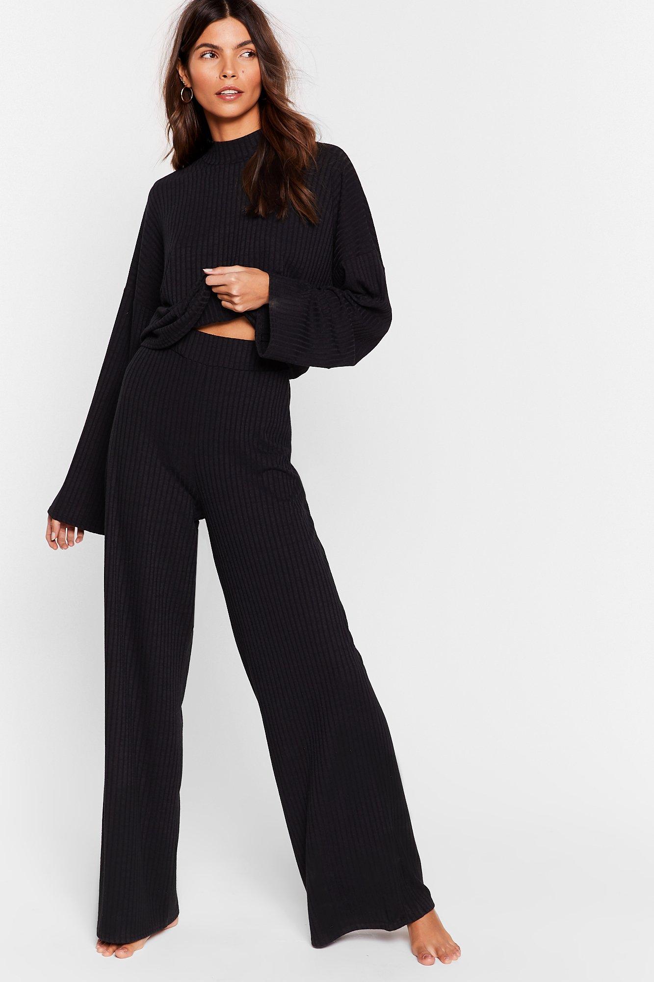 black wide leg pant outfit