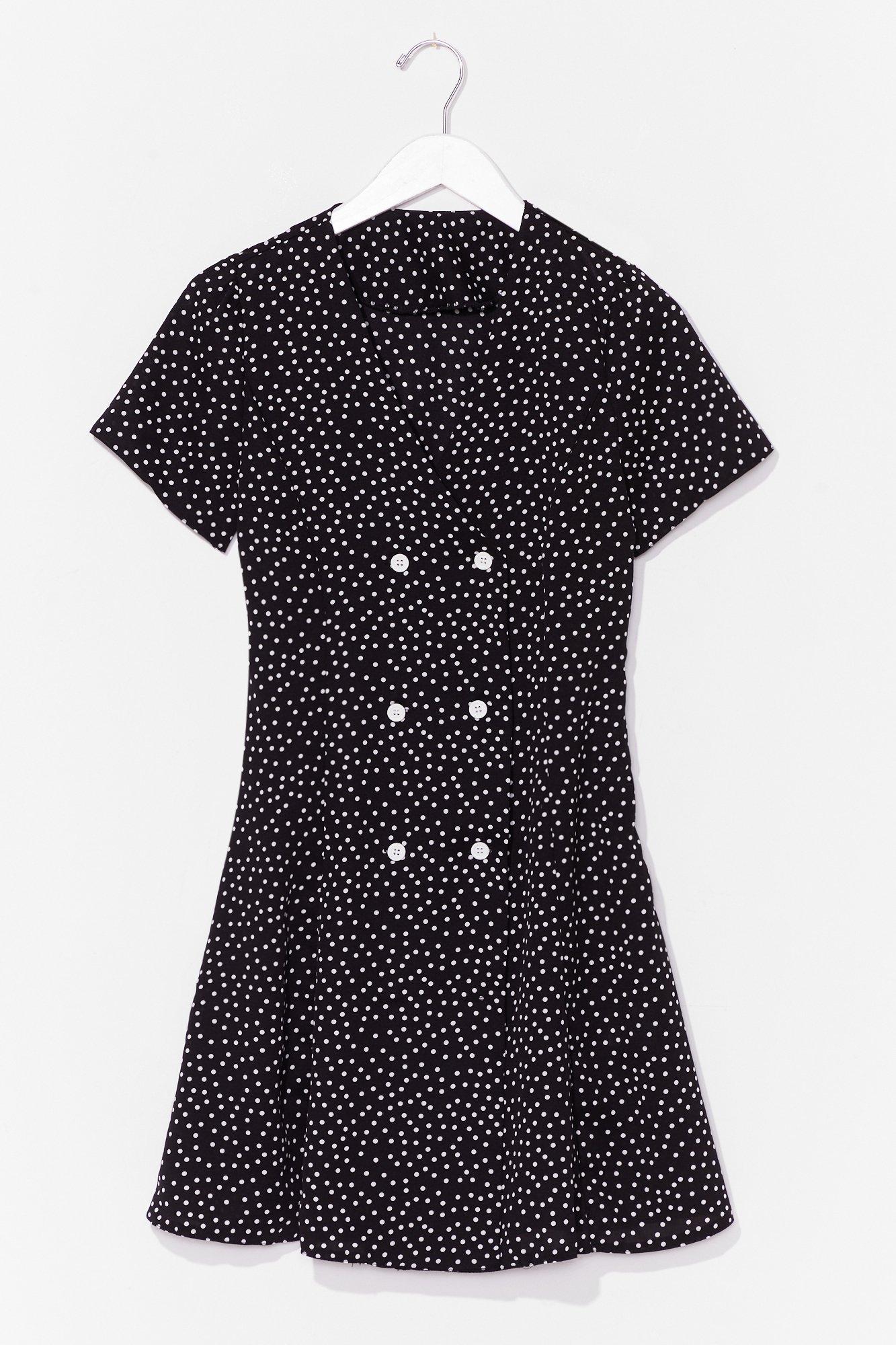 polka dot button front dress