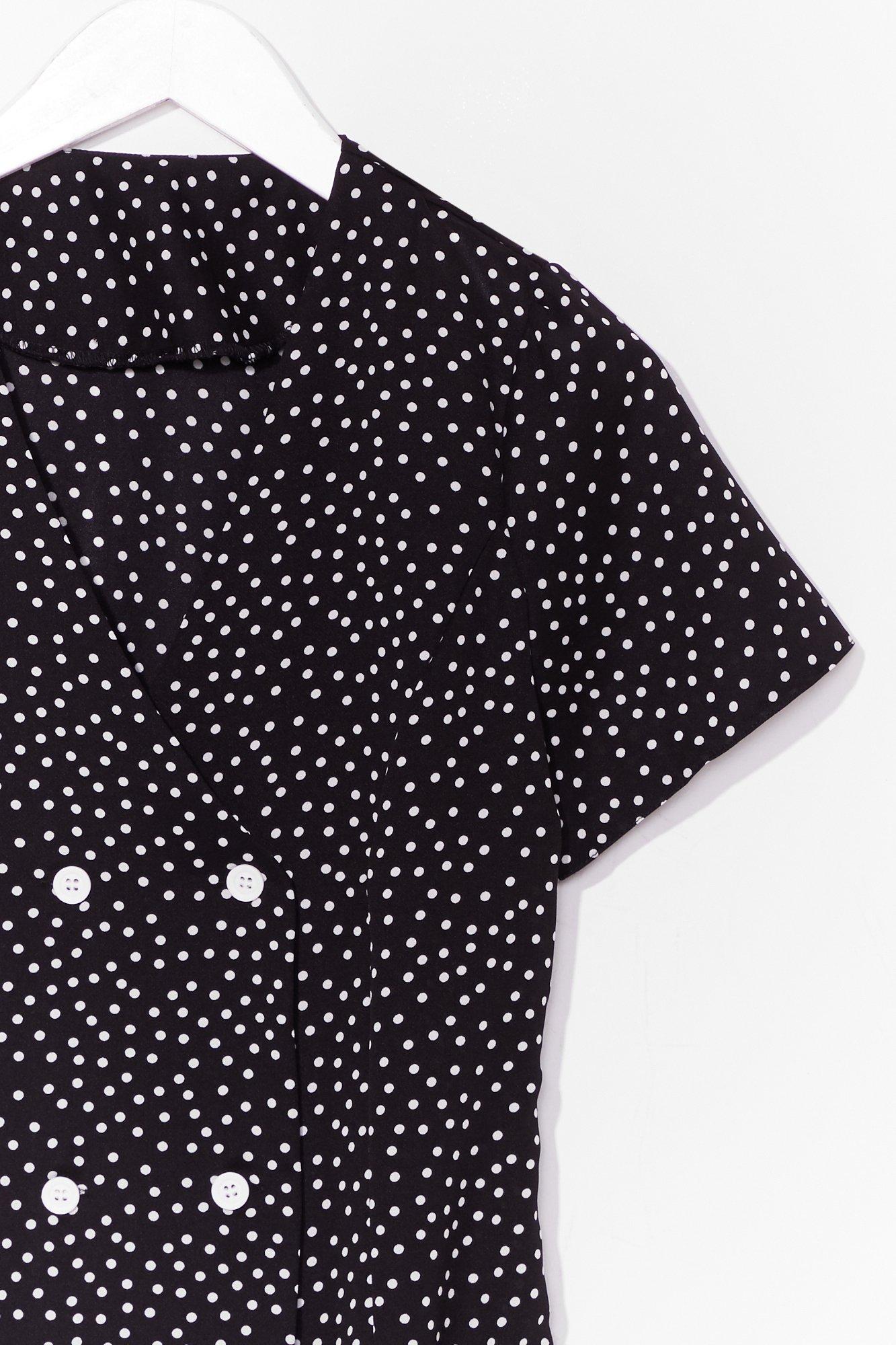 polka dot button front dress