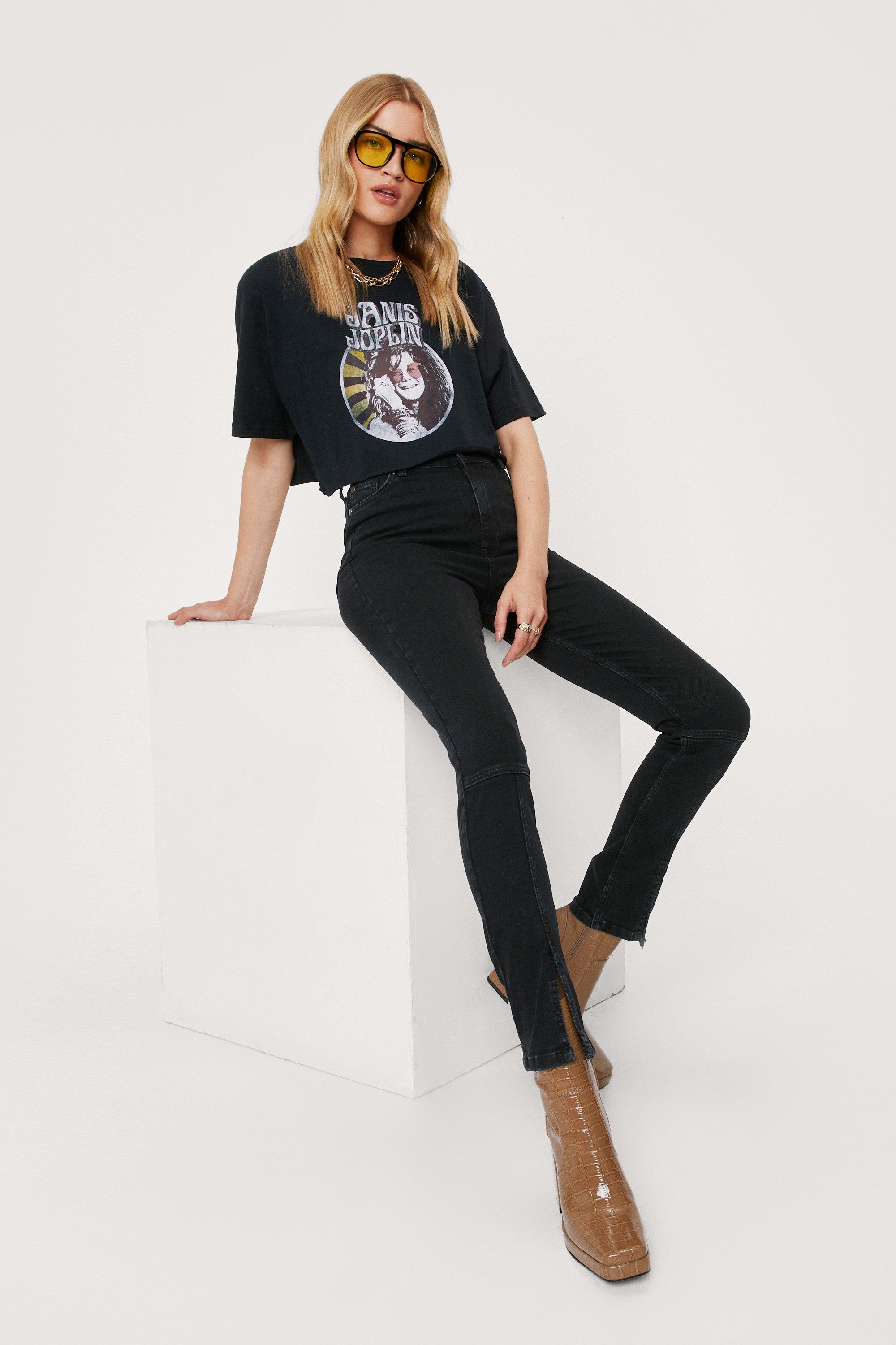 washed black high waisted skinny jeans