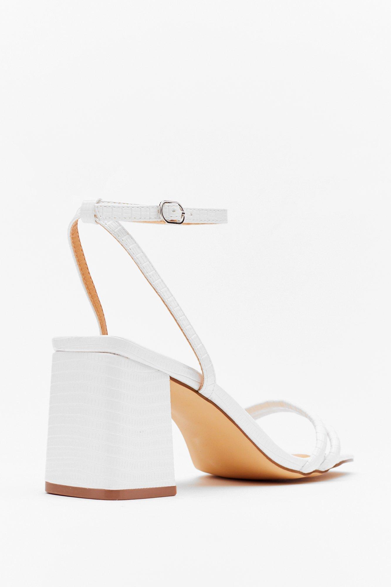 white low block heel shoes