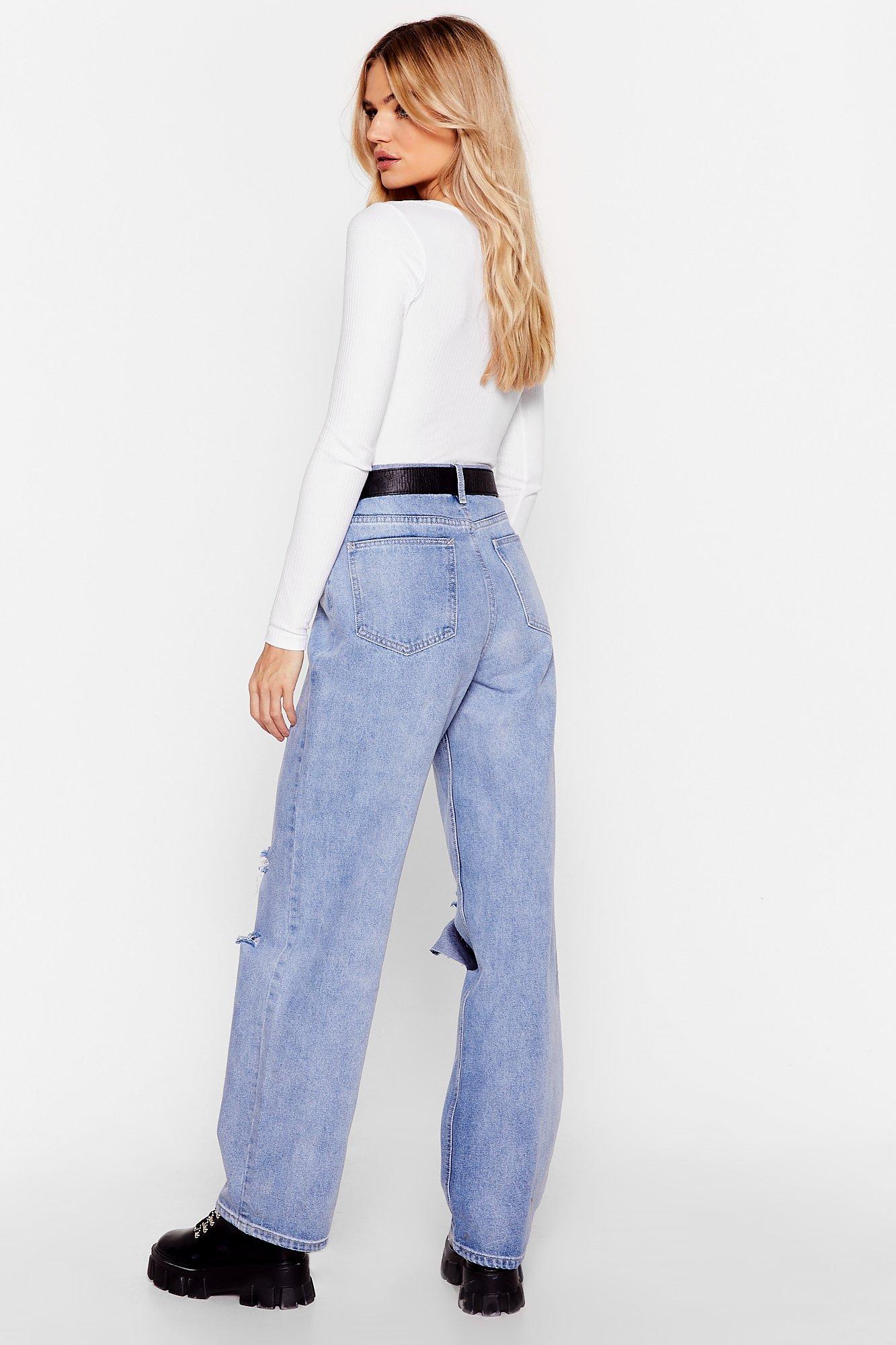 relaxed distressed jeans