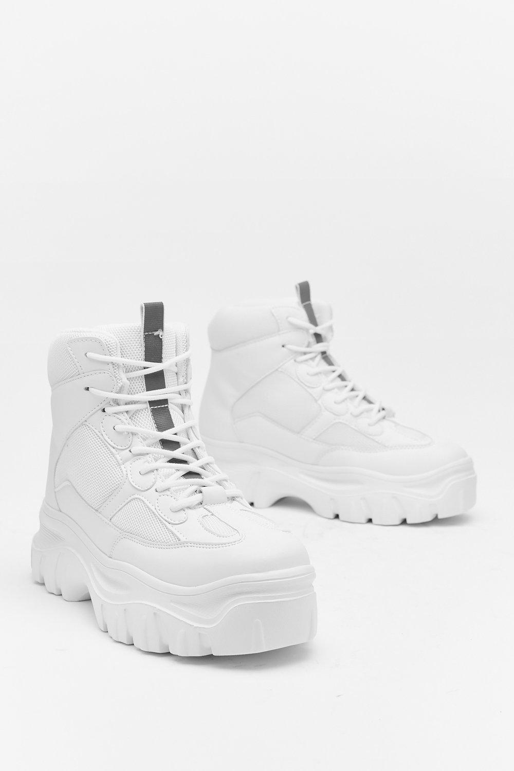 white high top chunky sneakers