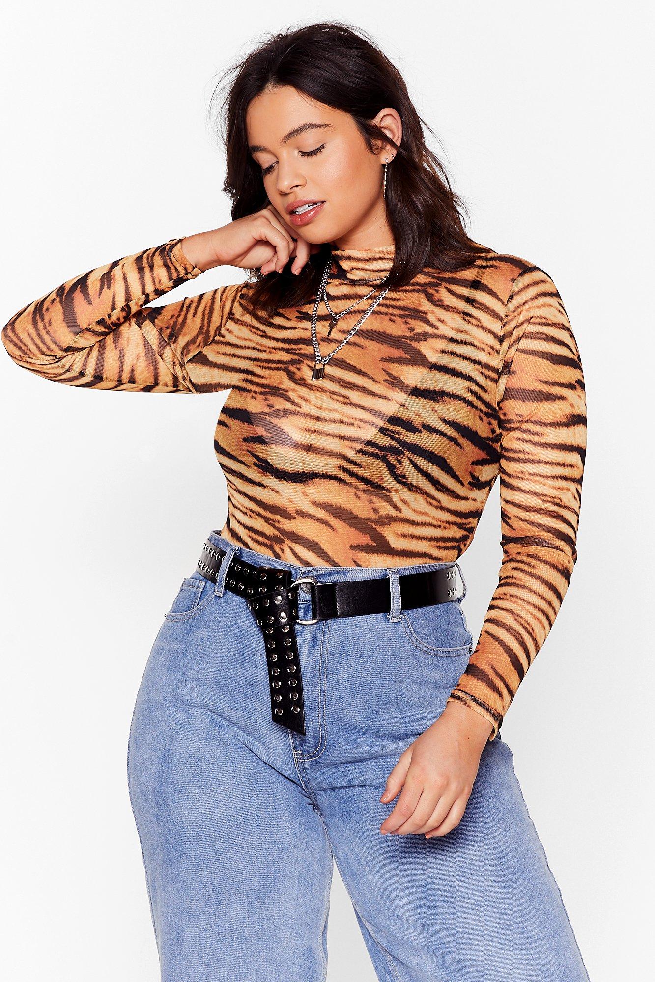 tiger print bodysuit