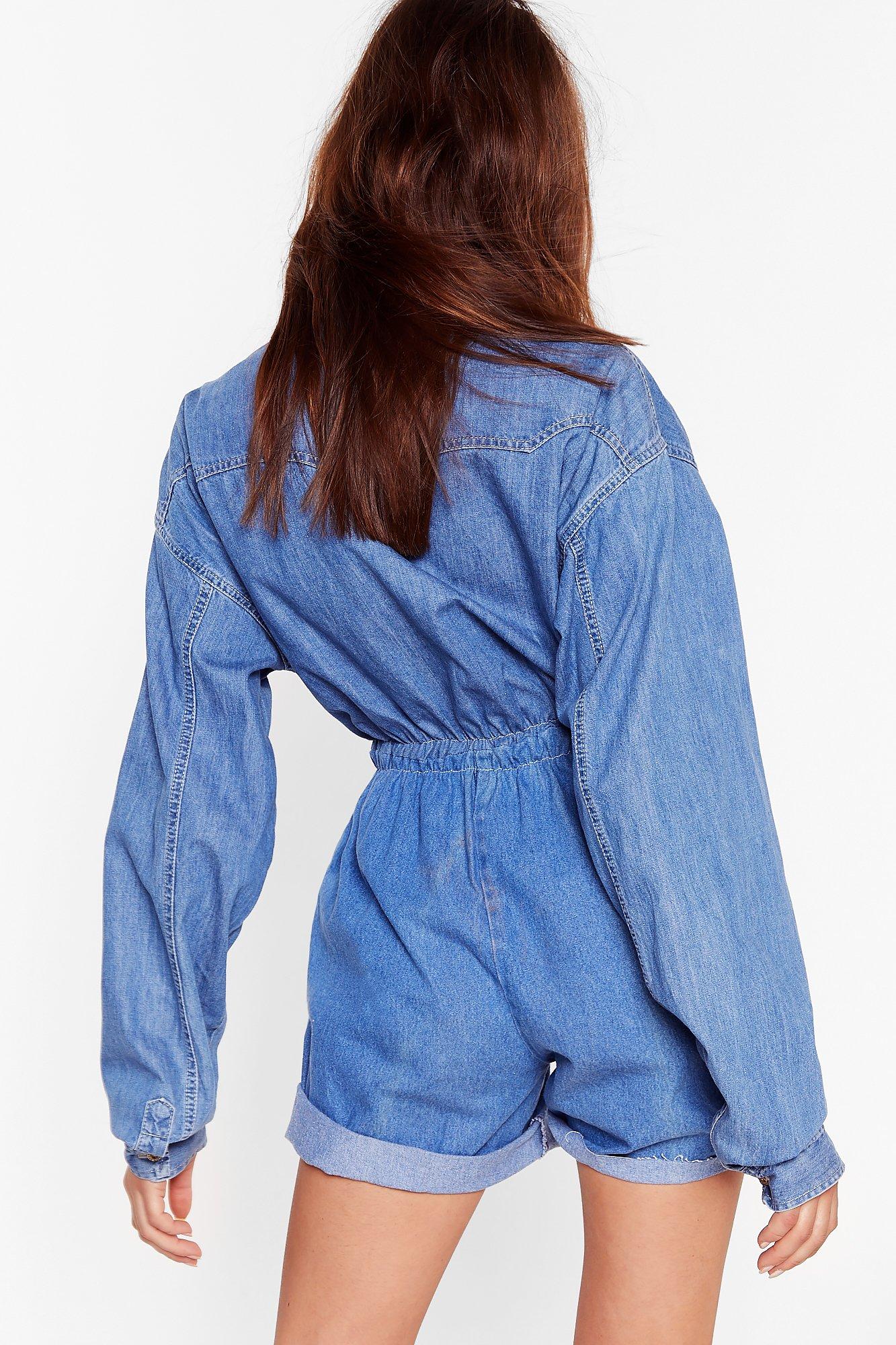 denim playsuit