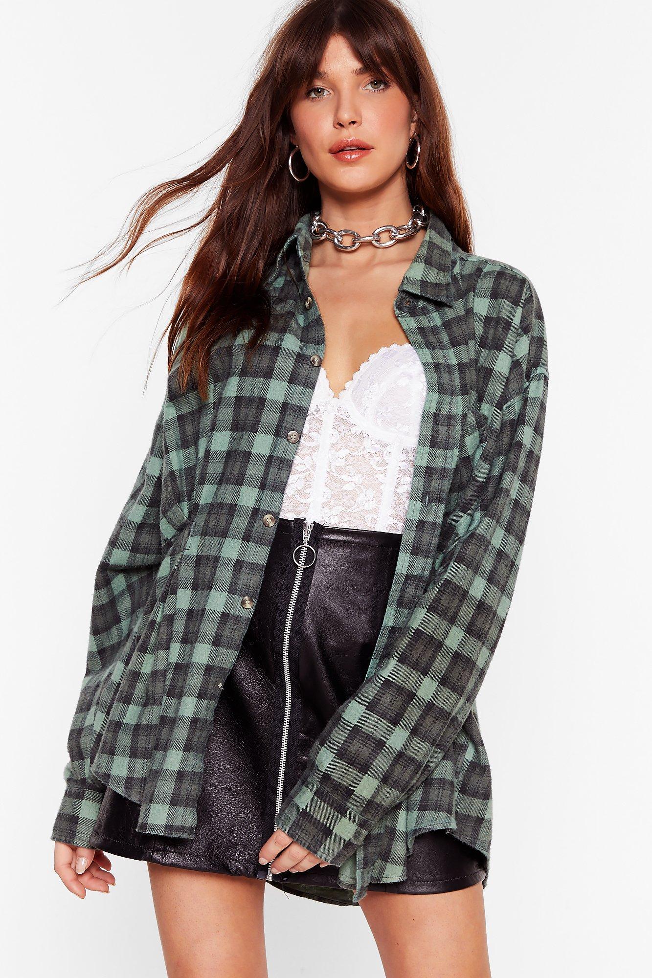 mint plaid shirt