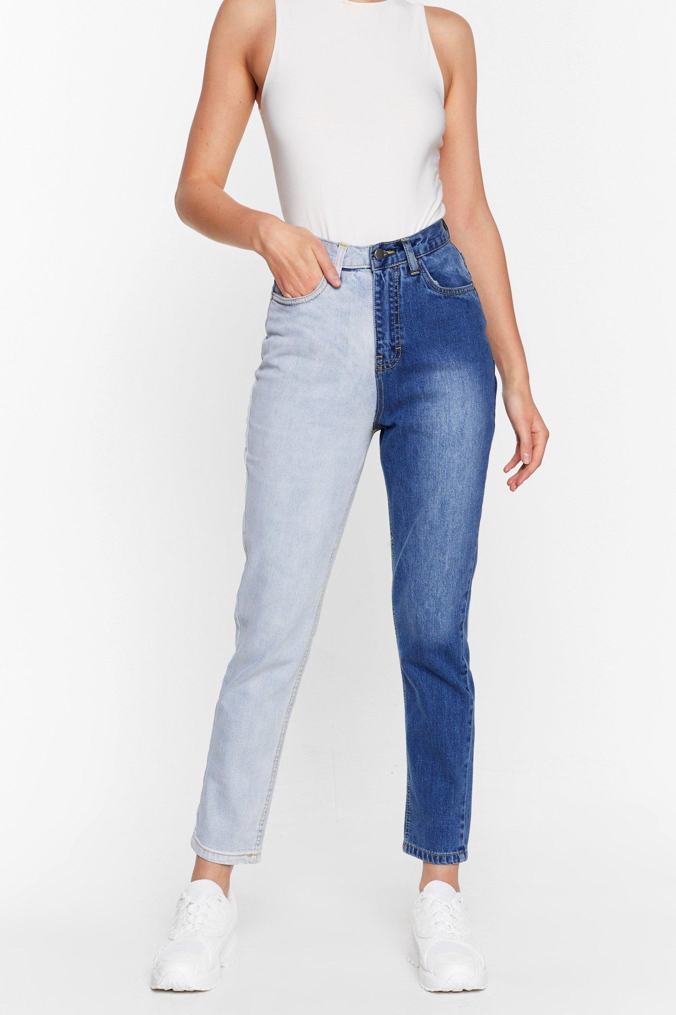 light blue high waisted mom jeans