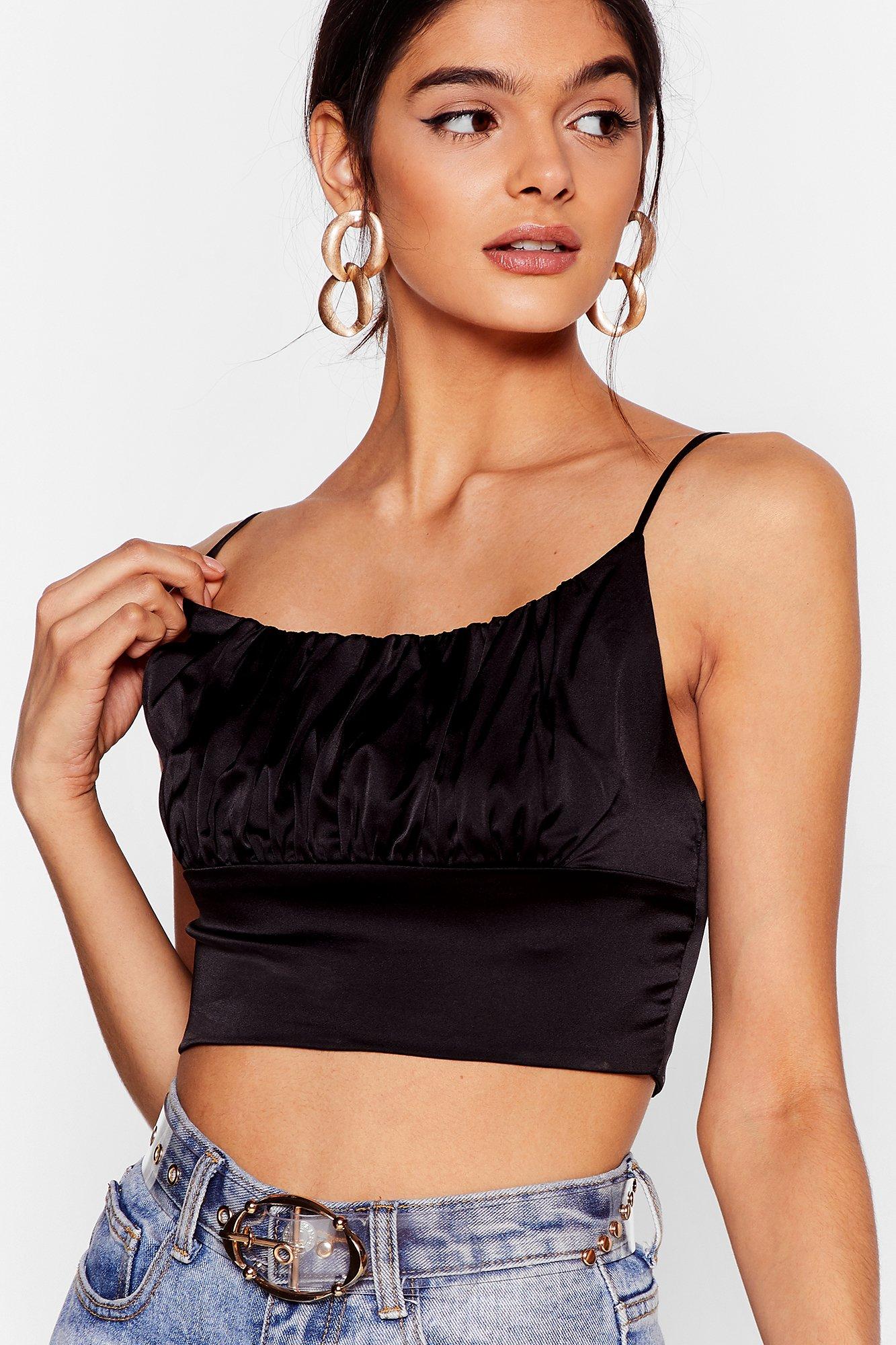 satin ruched top