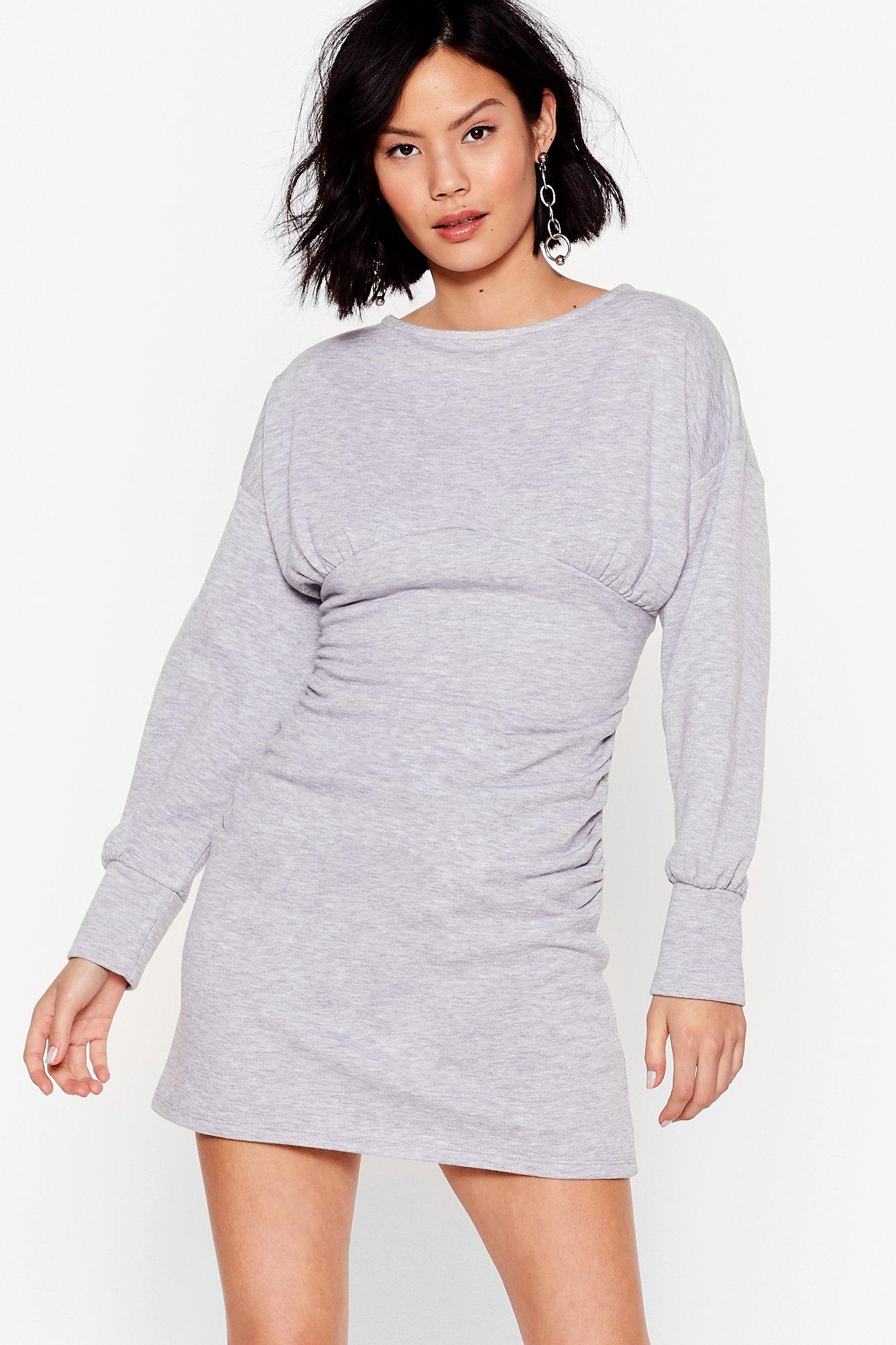 ruched jumper dress