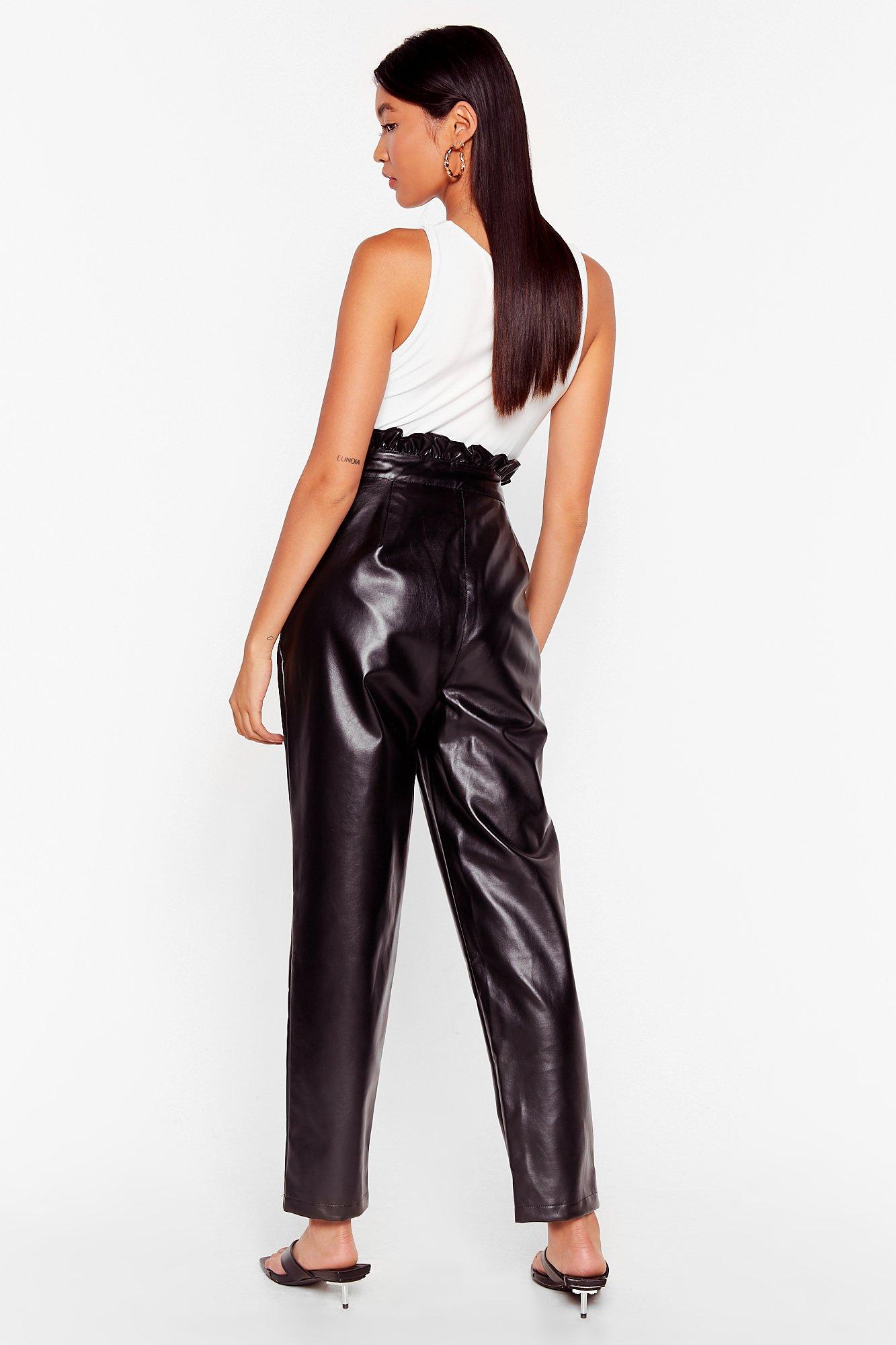 paperbag leather pants