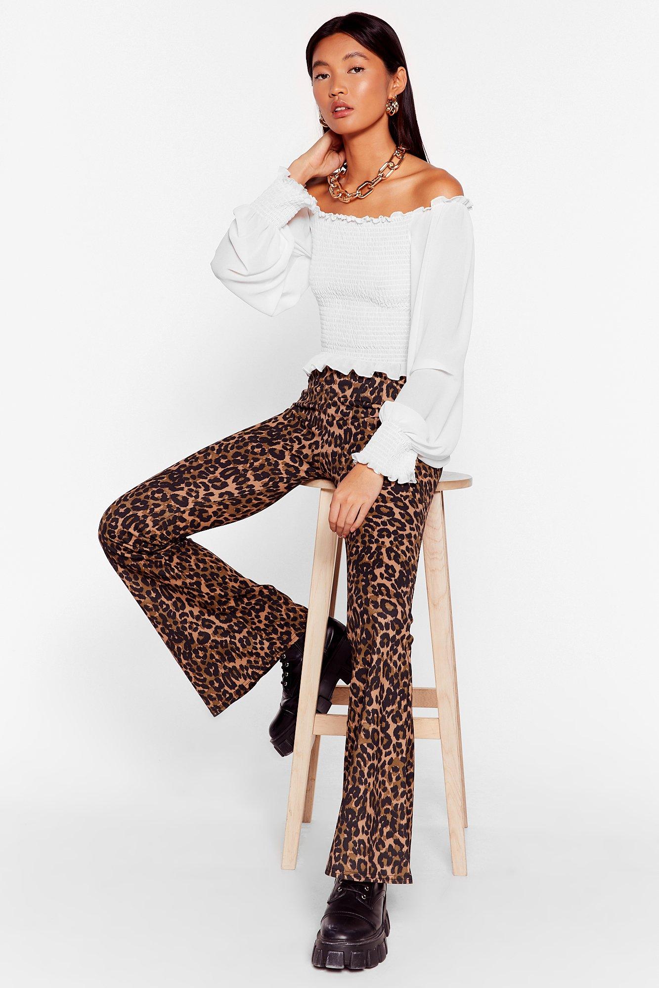 leopard print high waisted pants