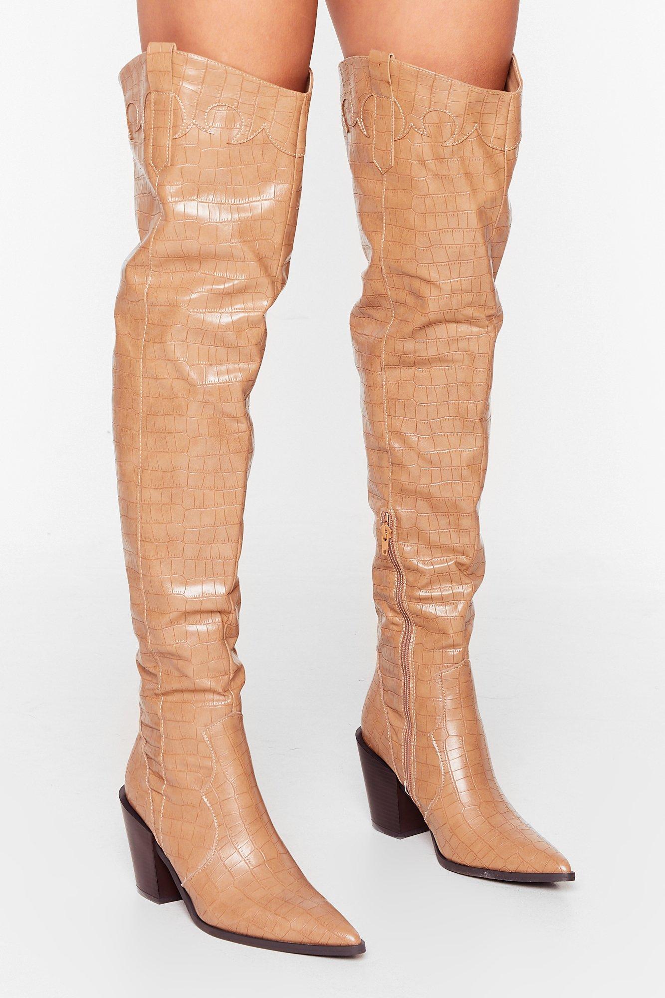 western thigh boots