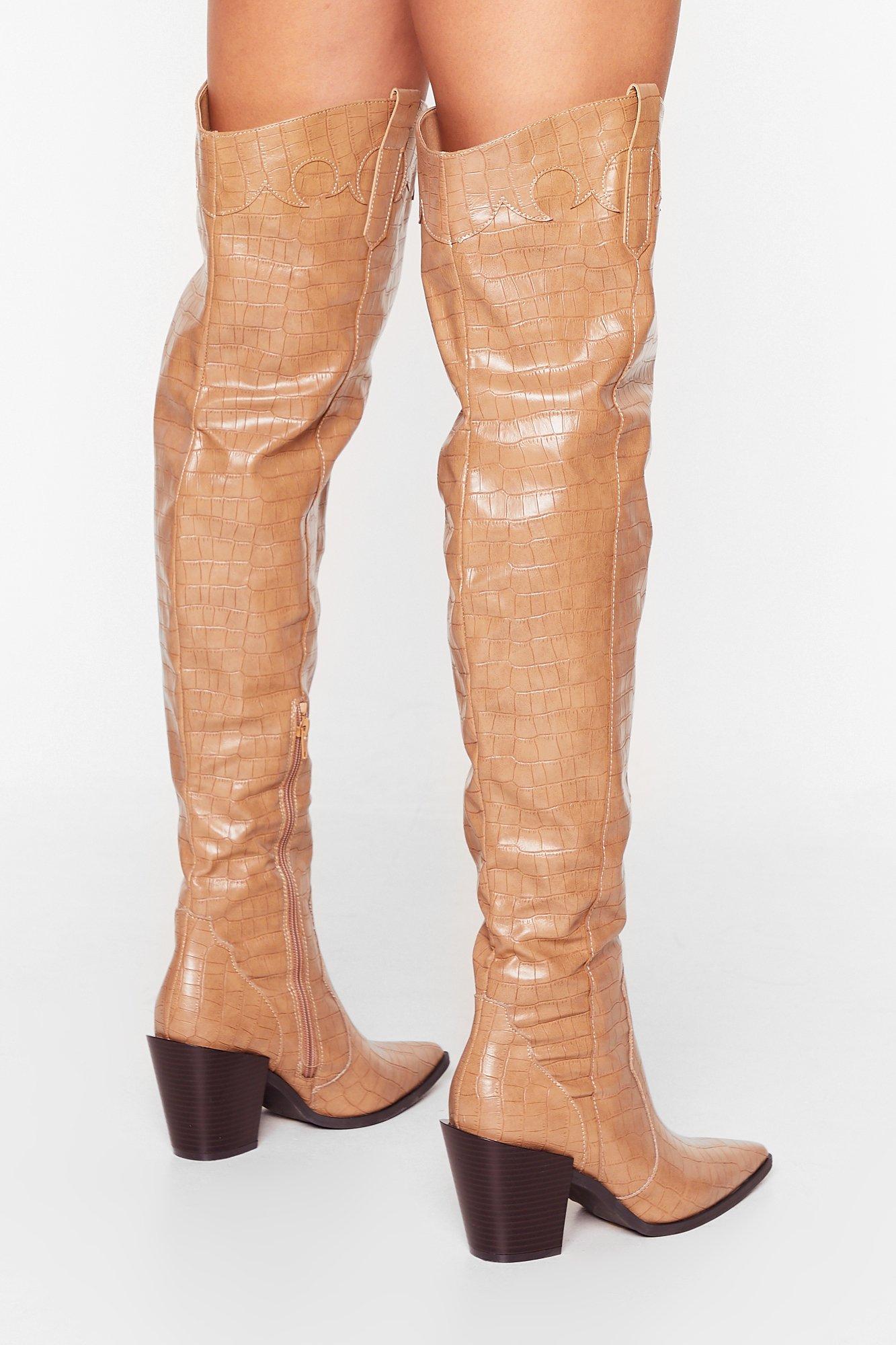 western thigh boots