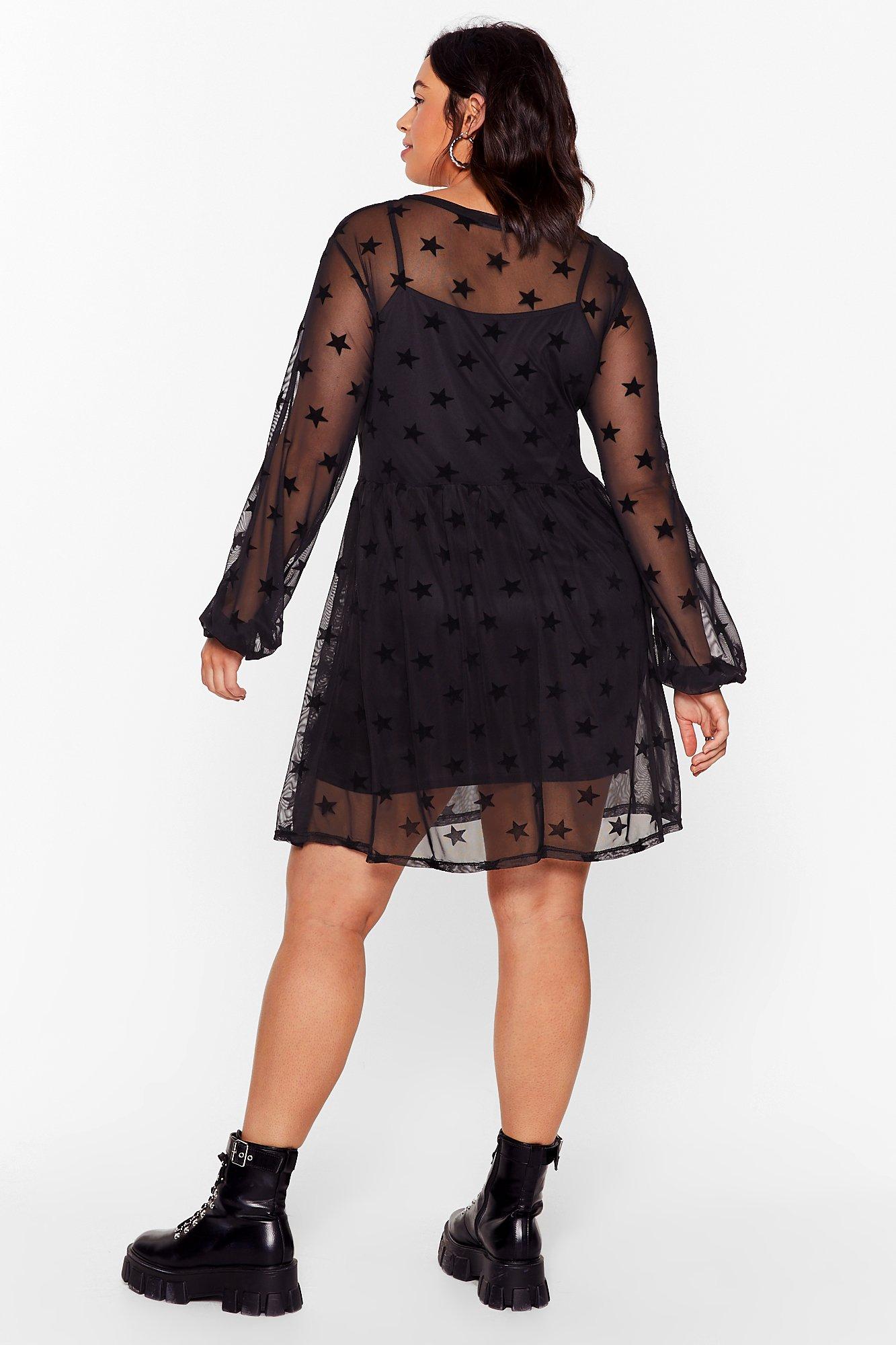 mesh smock dress