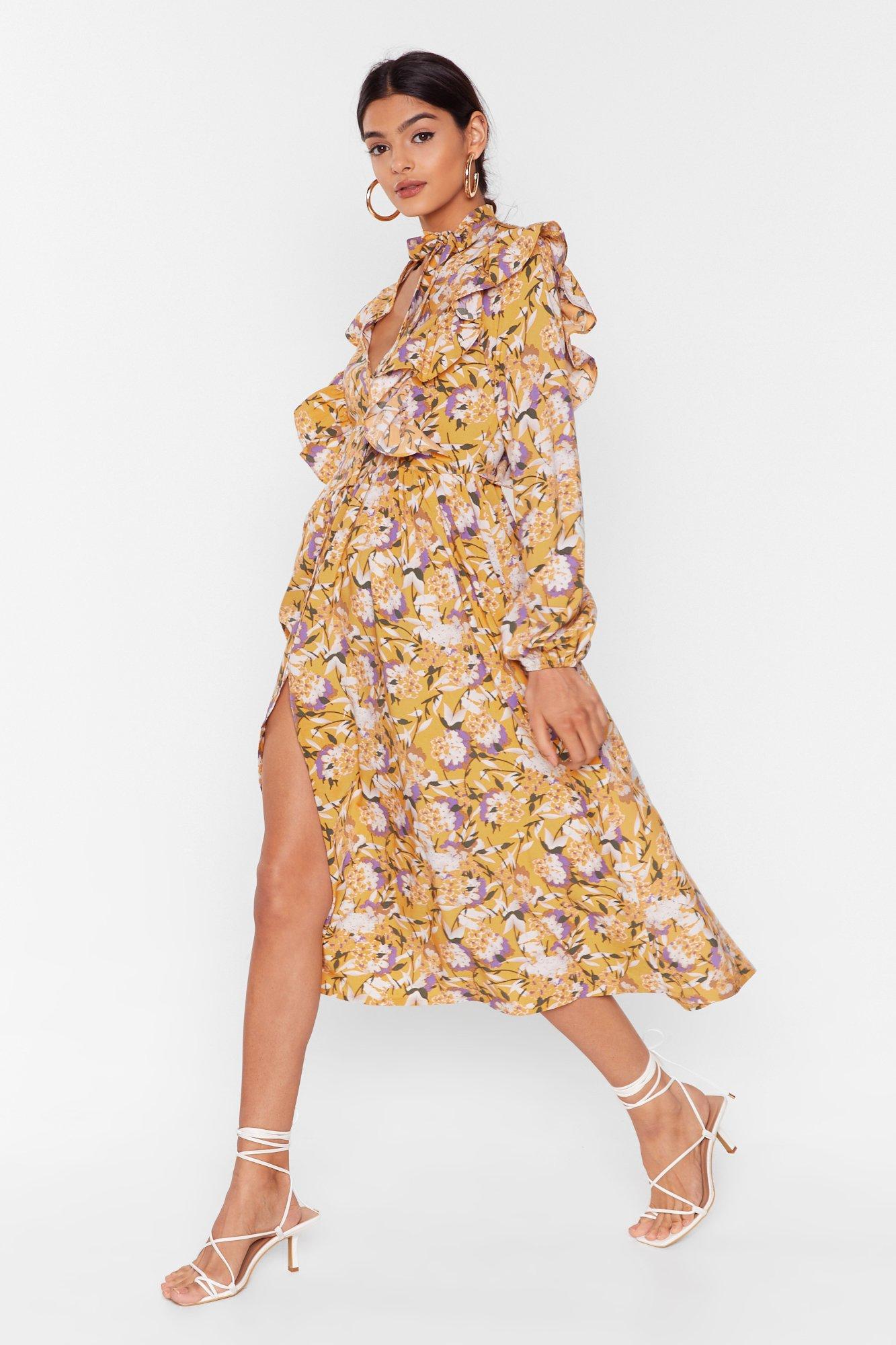 Floral You Know Ruffle Midi Dress 