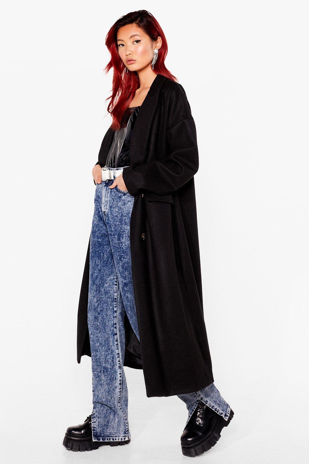 black longline coat