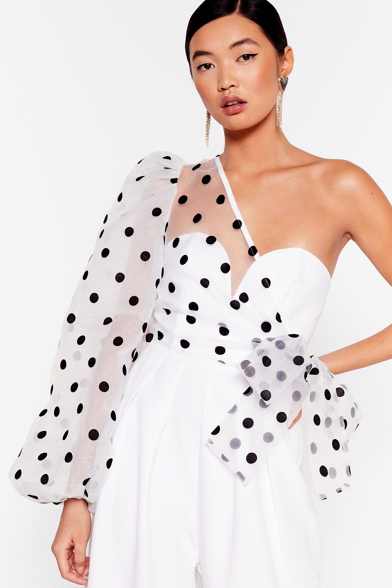 Catch A Chill Organza Polka Dot Jumpsuit Nasty Gal