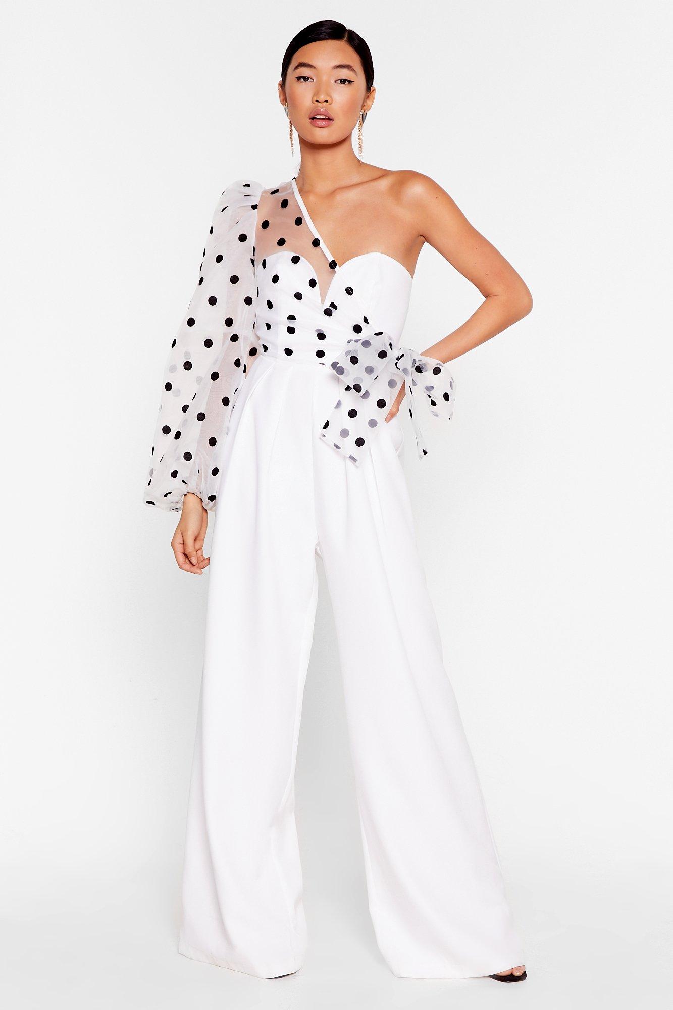 Catch A Chill Organza Polka Dot Jumpsuit Nasty Gal