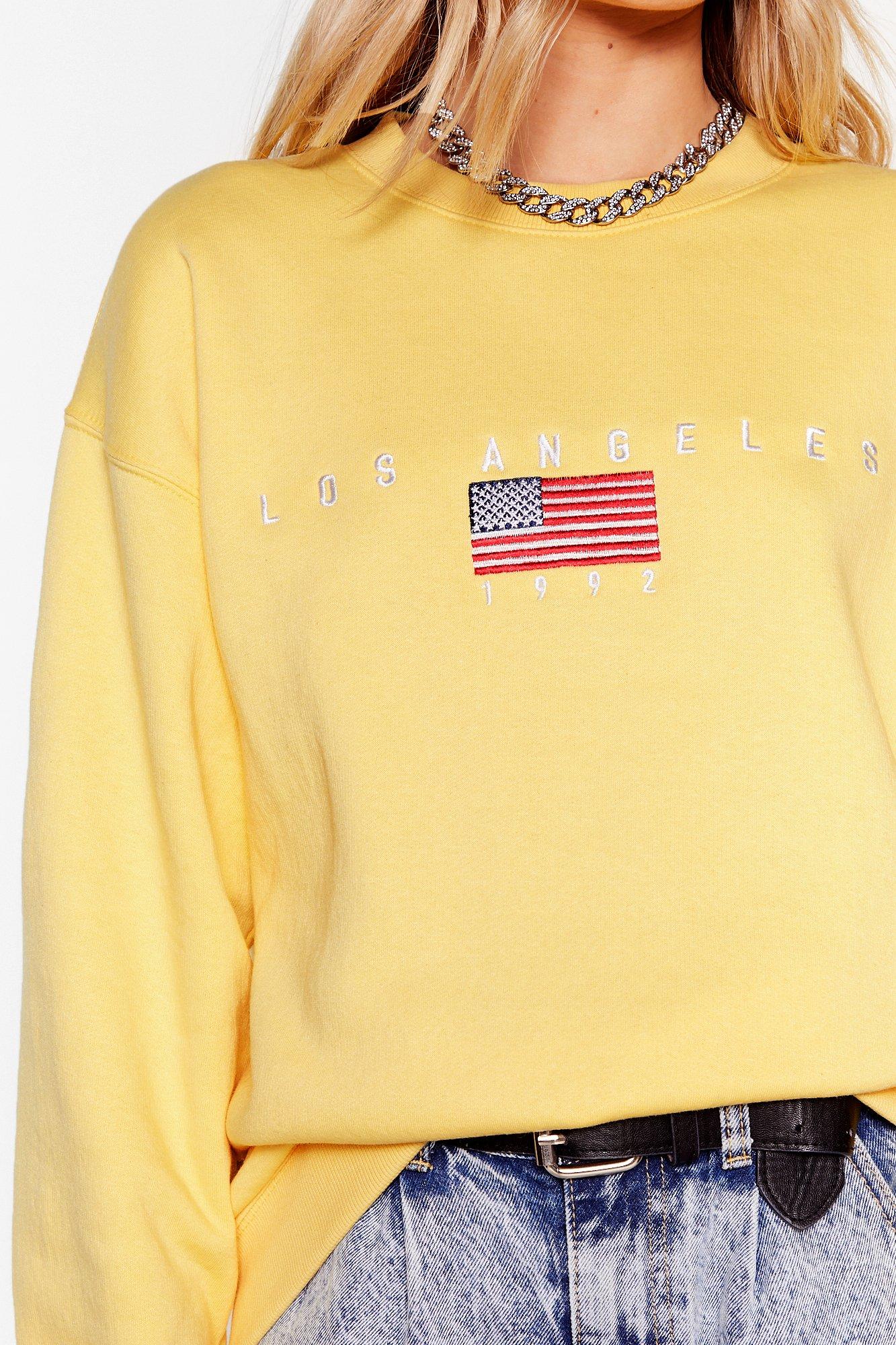 lemon yellow sweatshirt