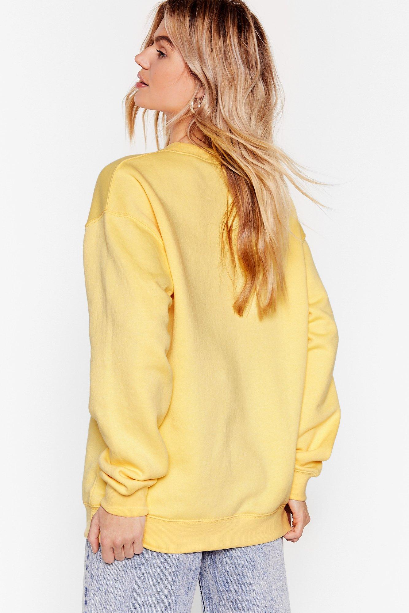 yellow oversized sweatshirt