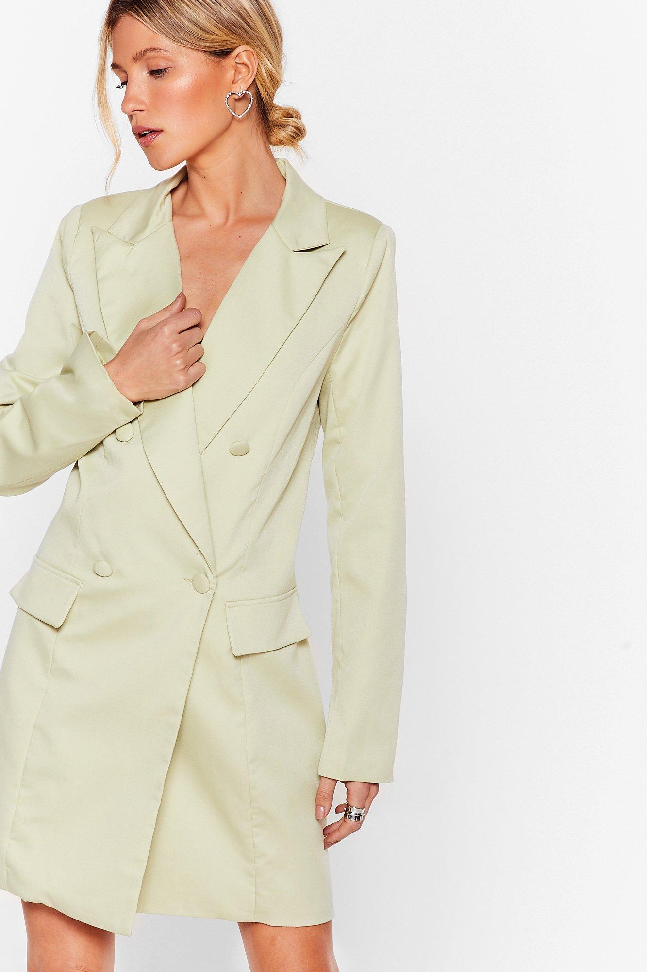 sage blazer dress