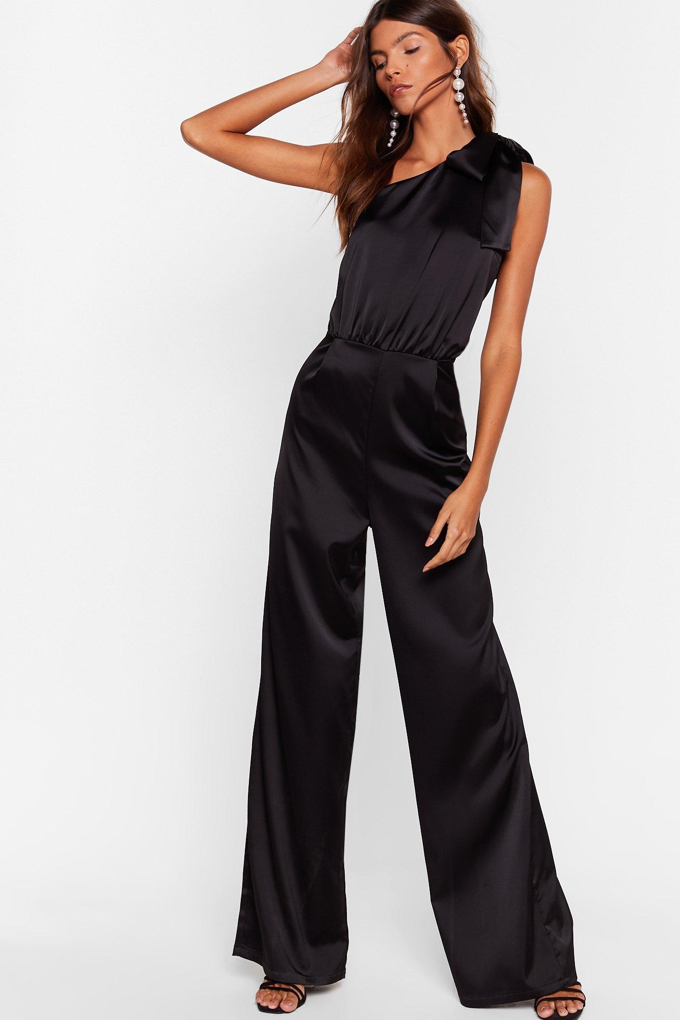 satin wide leg jumpsuit