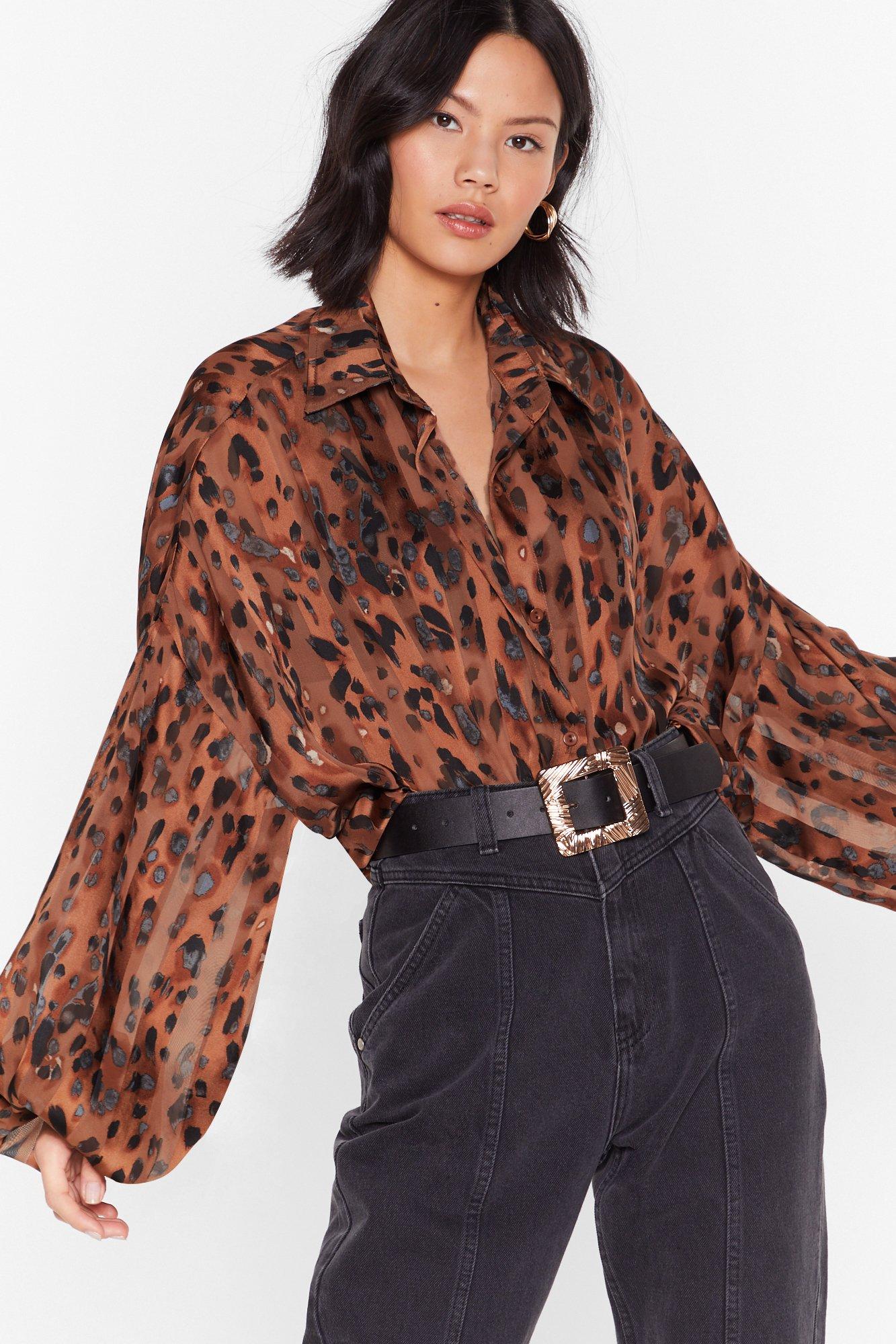 oversized leopard print shirt dress