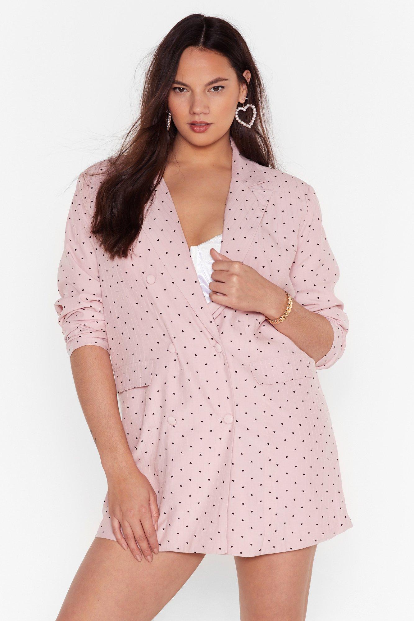 pink blazer dress plus size