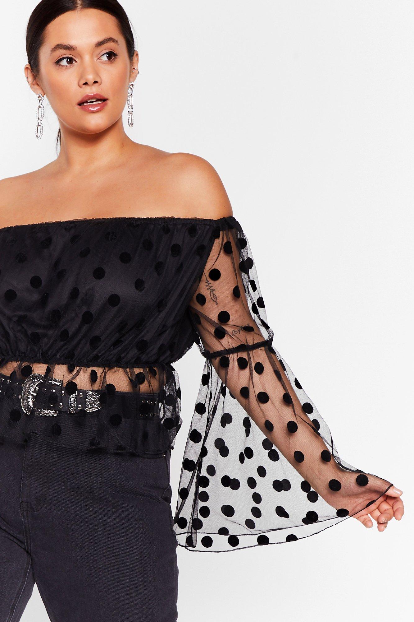 plus size black bardot top