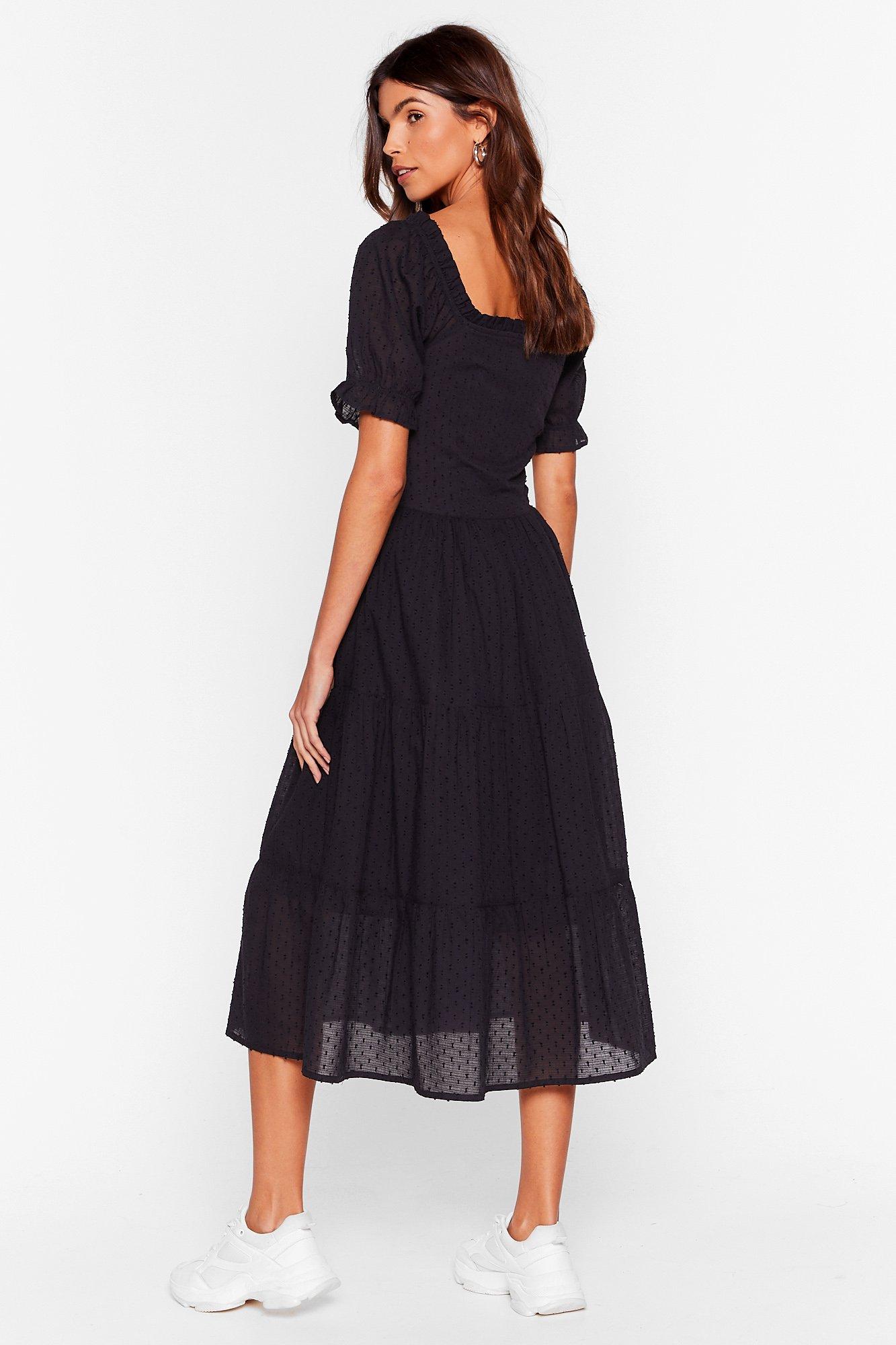 black broderie dress