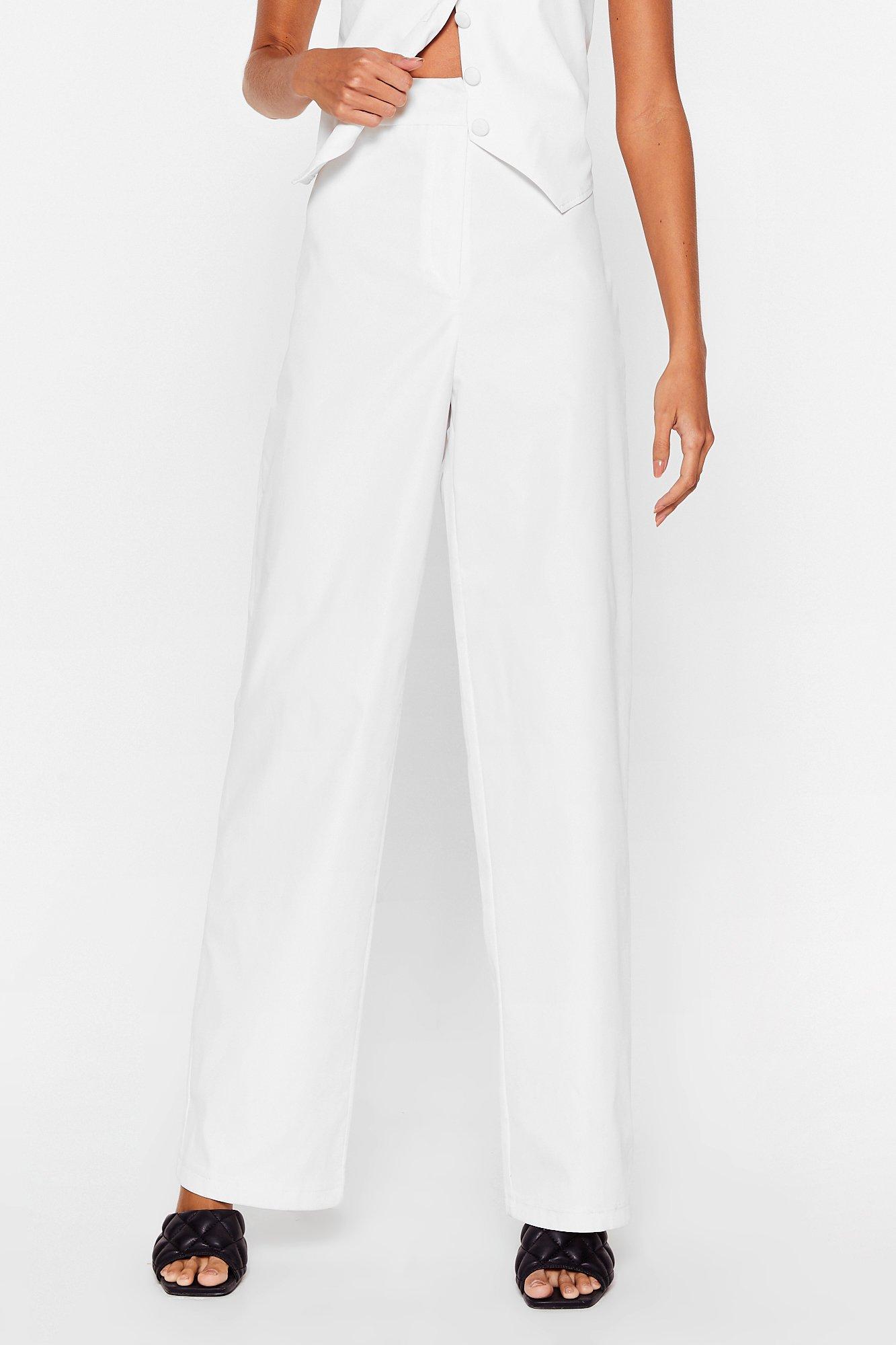 white high waisted pants