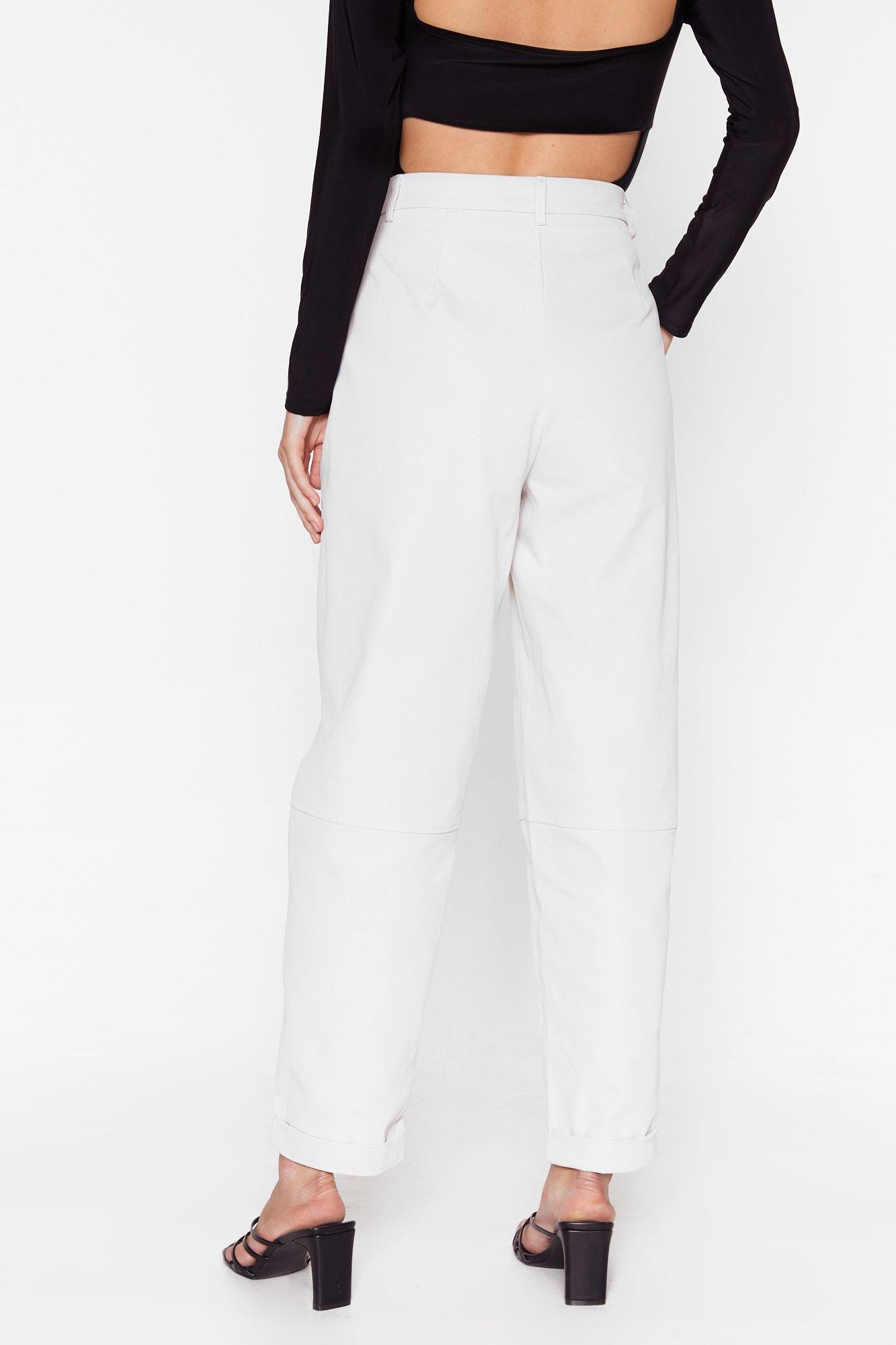 high waisted pleated trousers