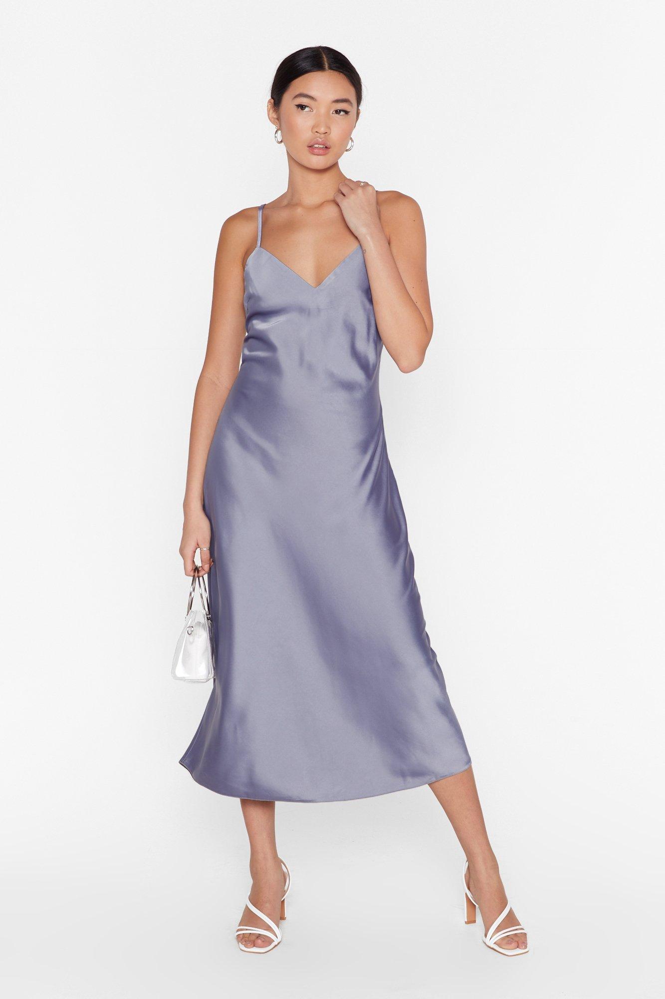 satin dress grey