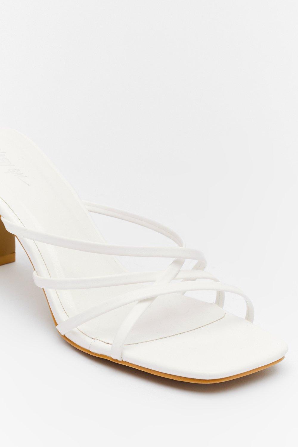 white strappy mules