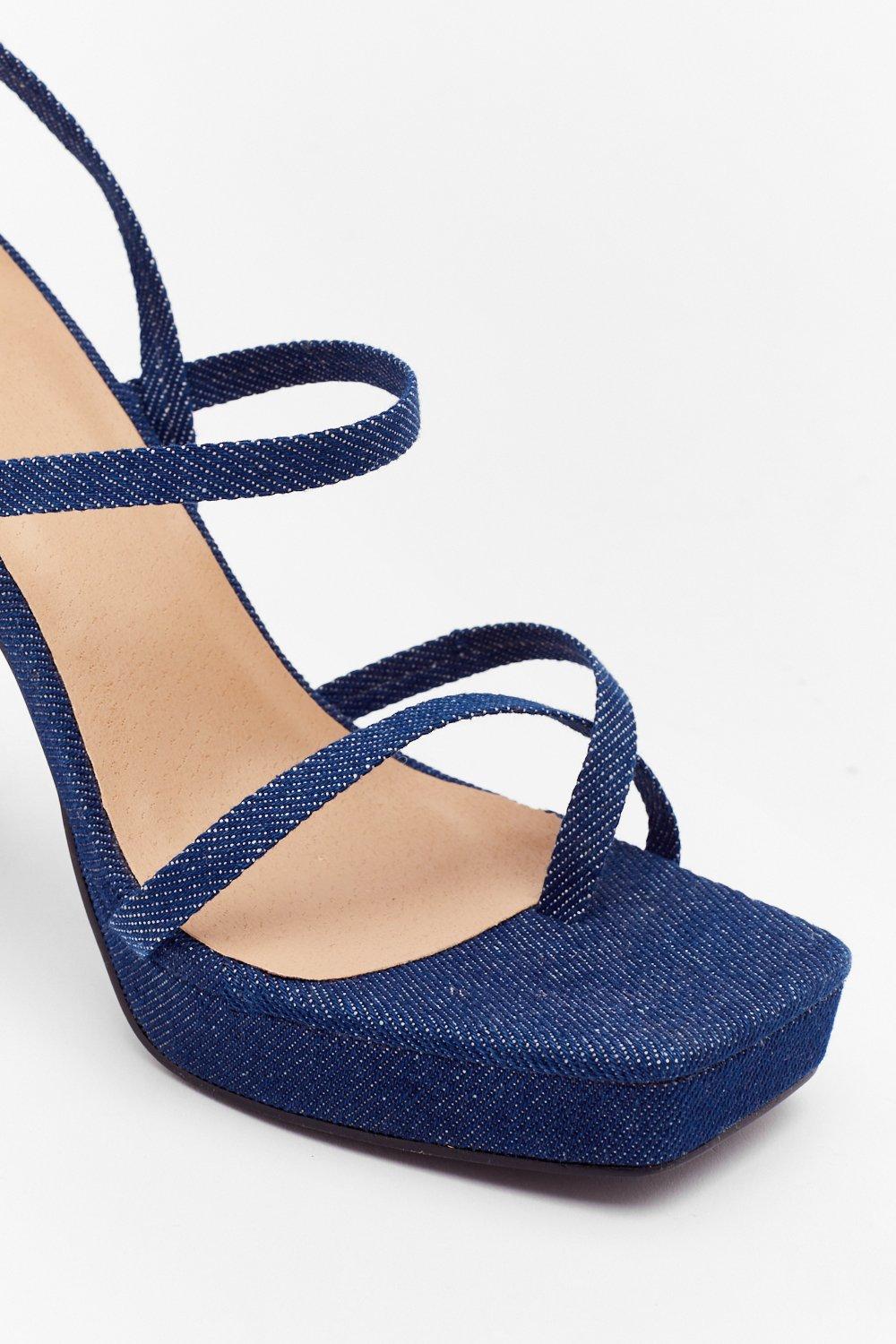 denim platform heels
