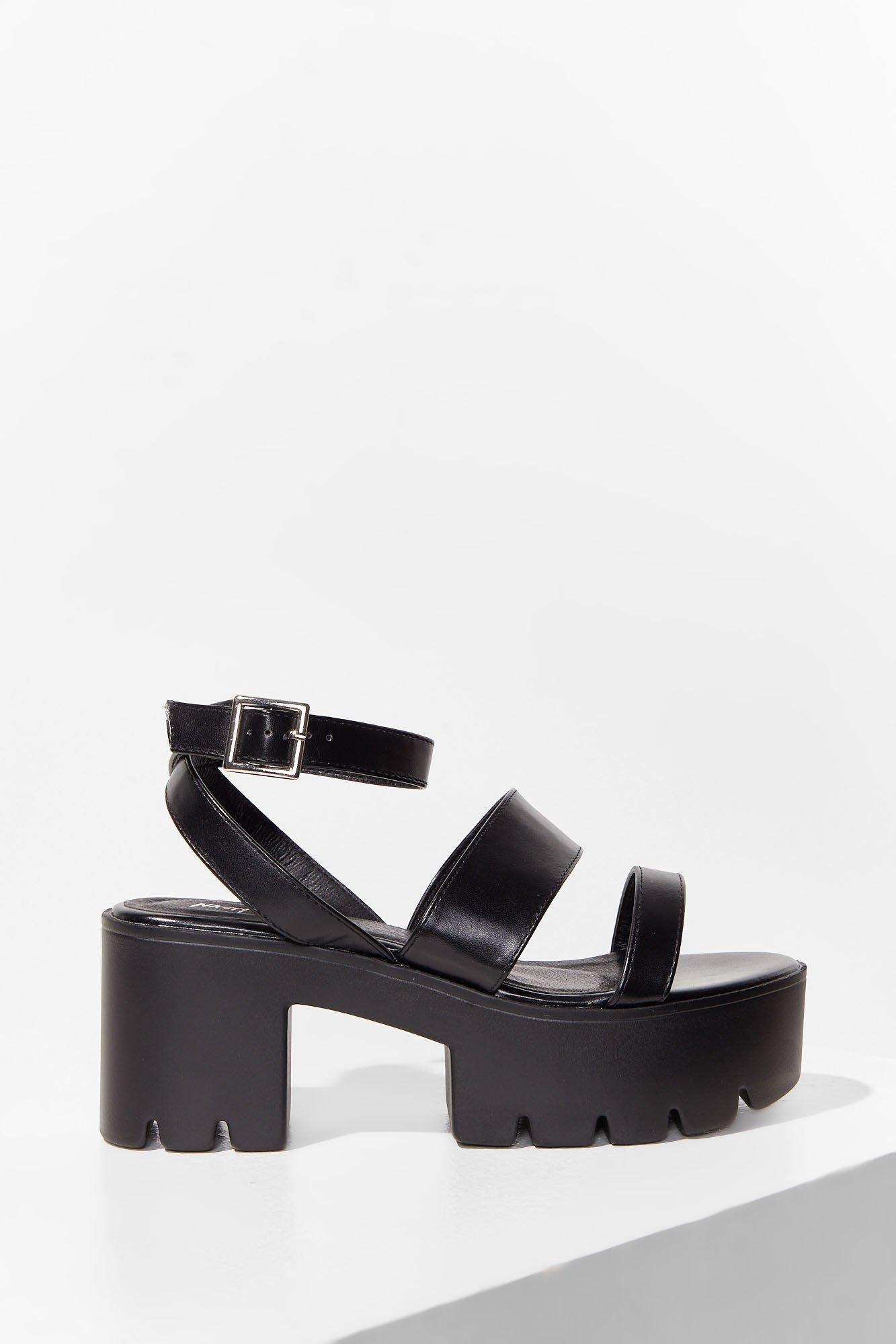 black block heel platform sandals