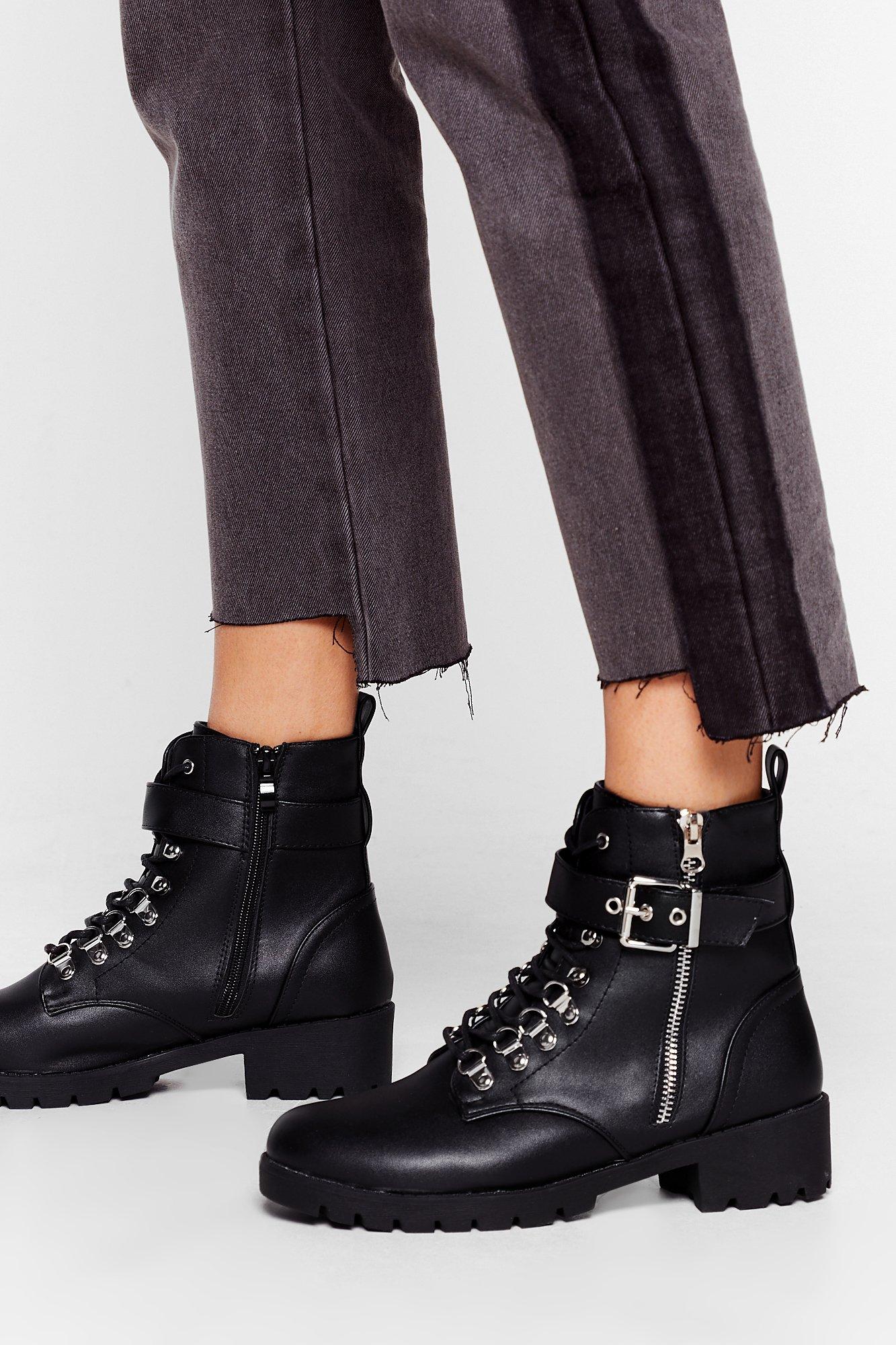 lace up ankle boots with zip