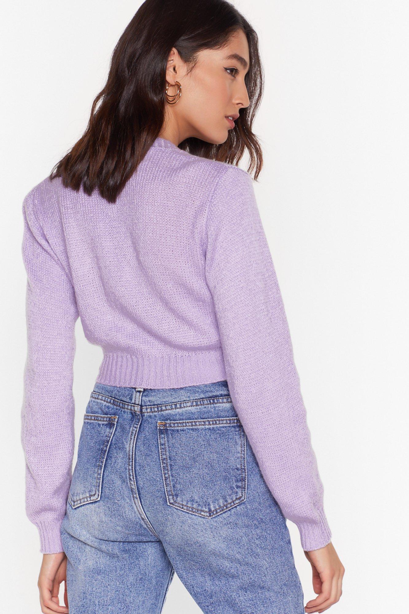 v neck cropped cardigan