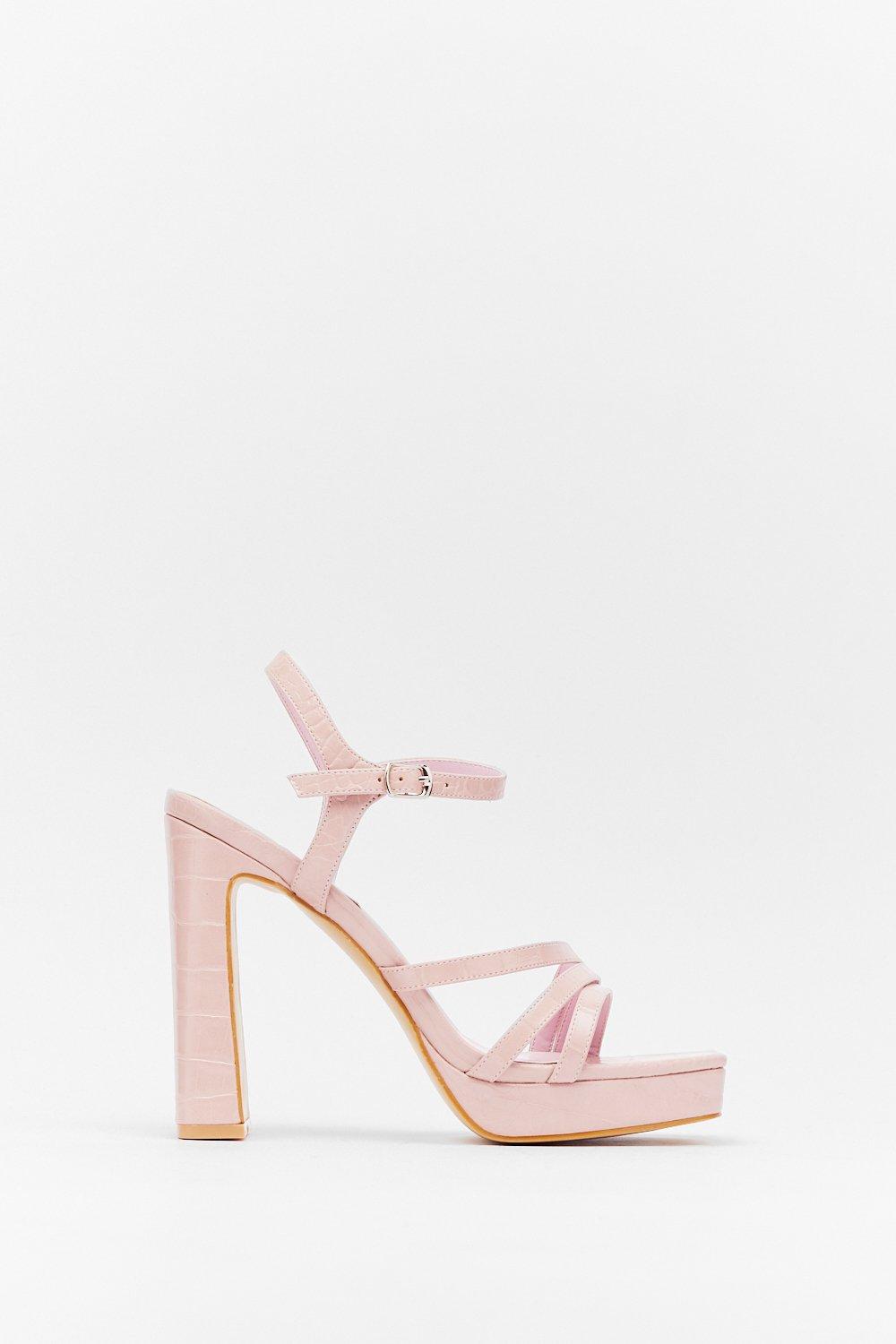 pink croc heels