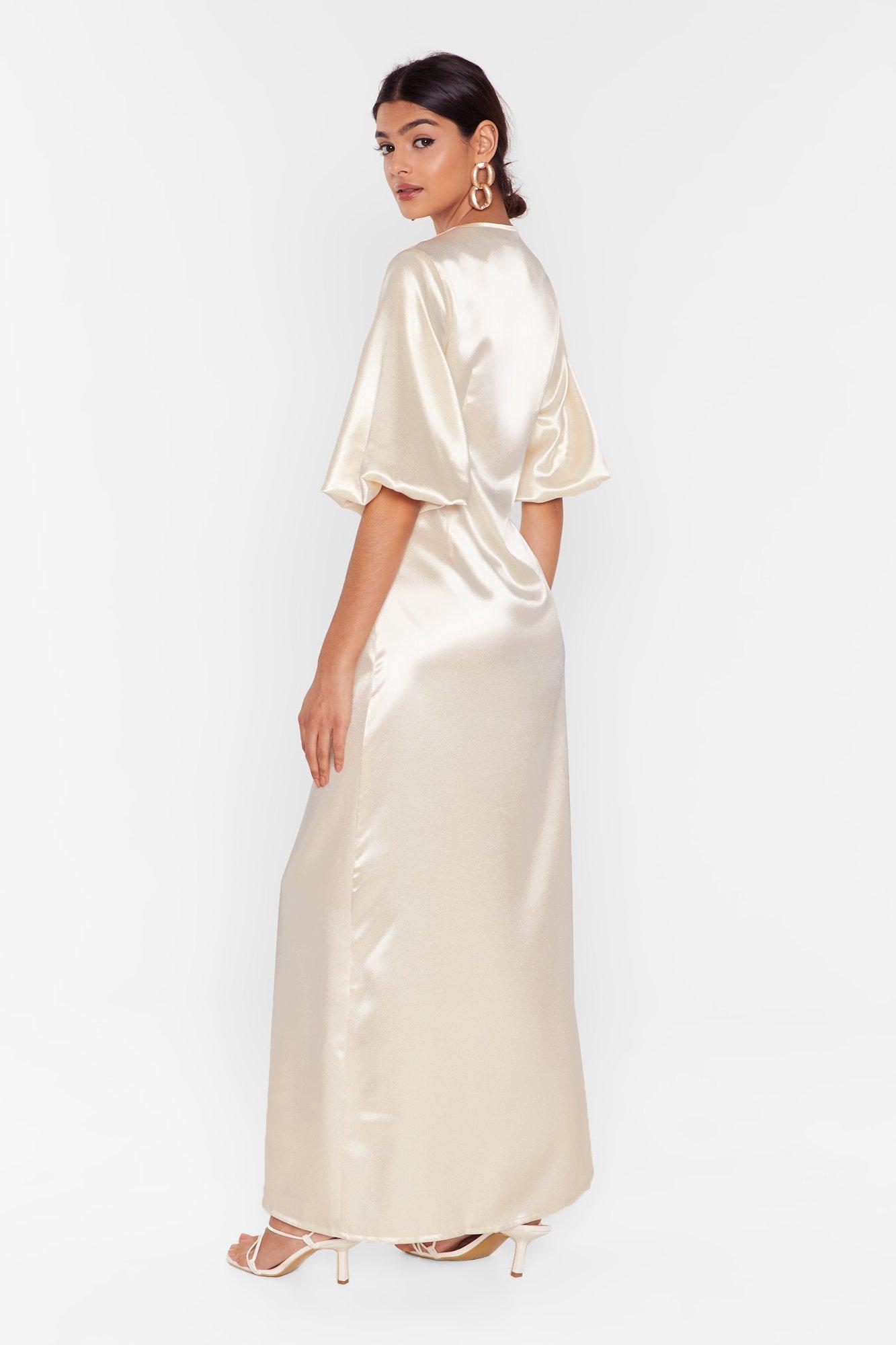 ivory silk maxi dress