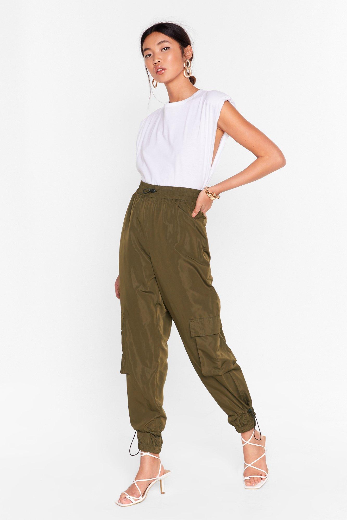 high waisted drawstring pants