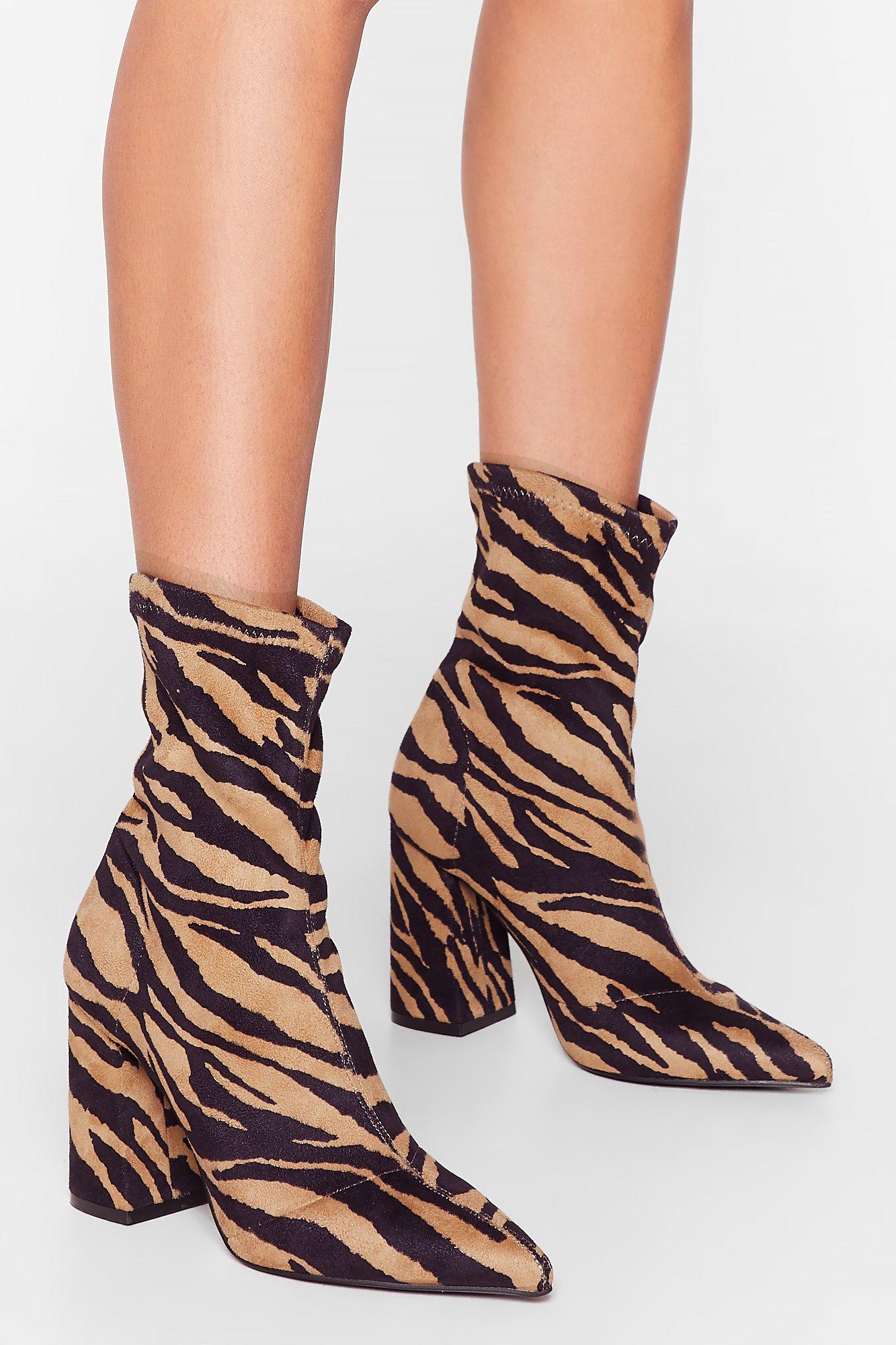 tiger print boots