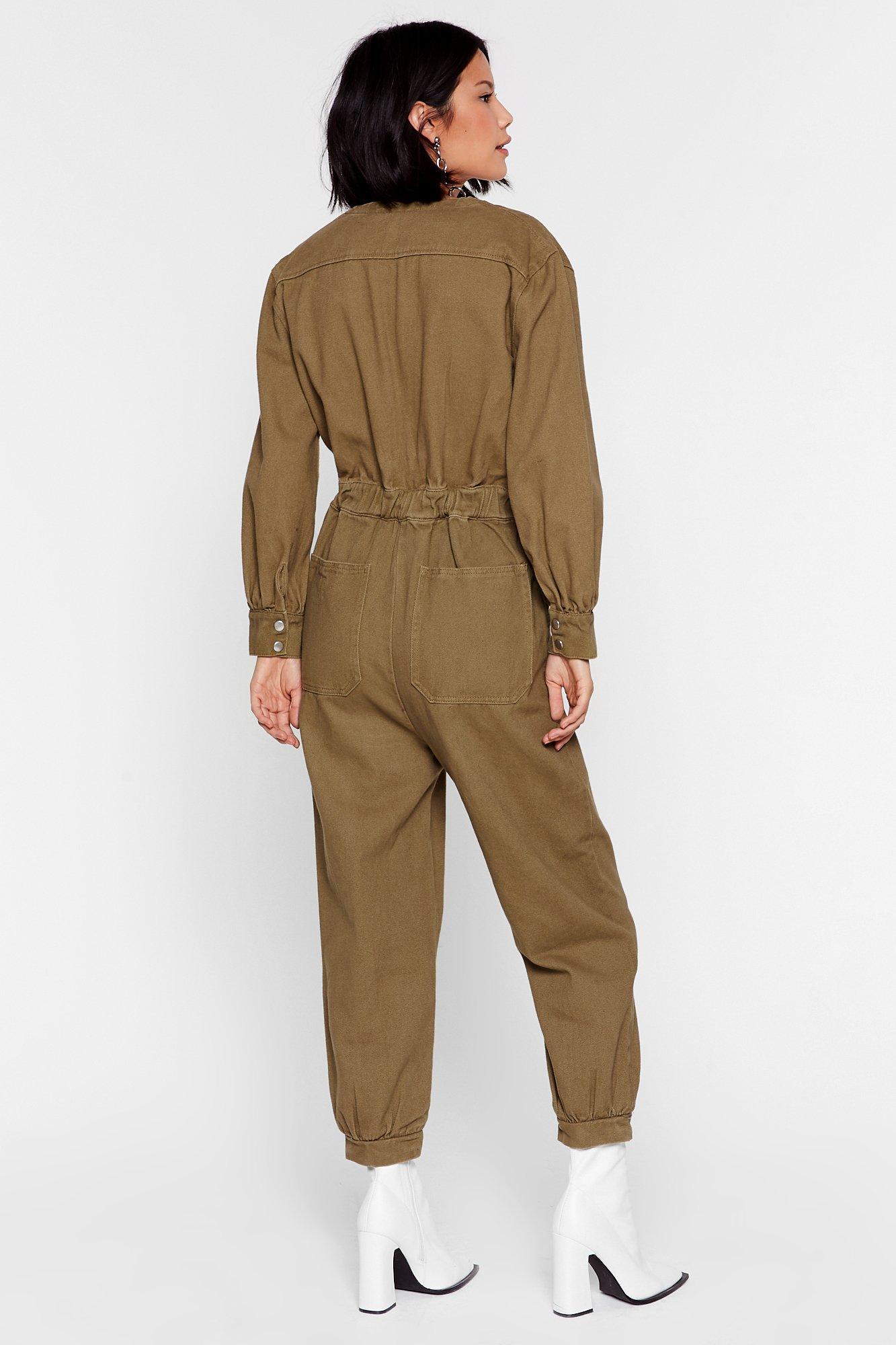 denim utility boilersuit