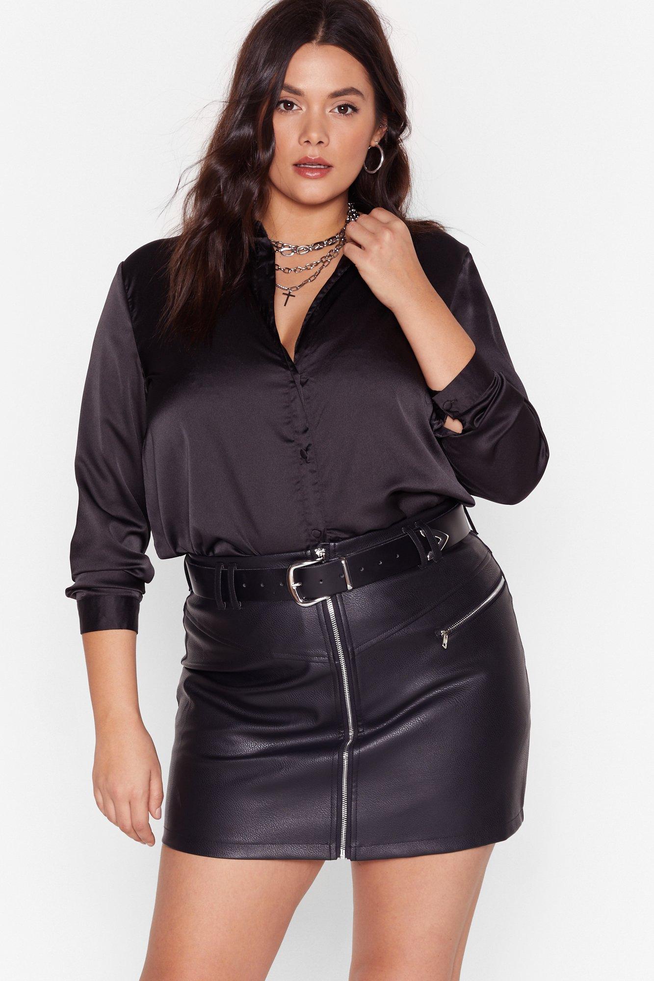 satin shirt plus size