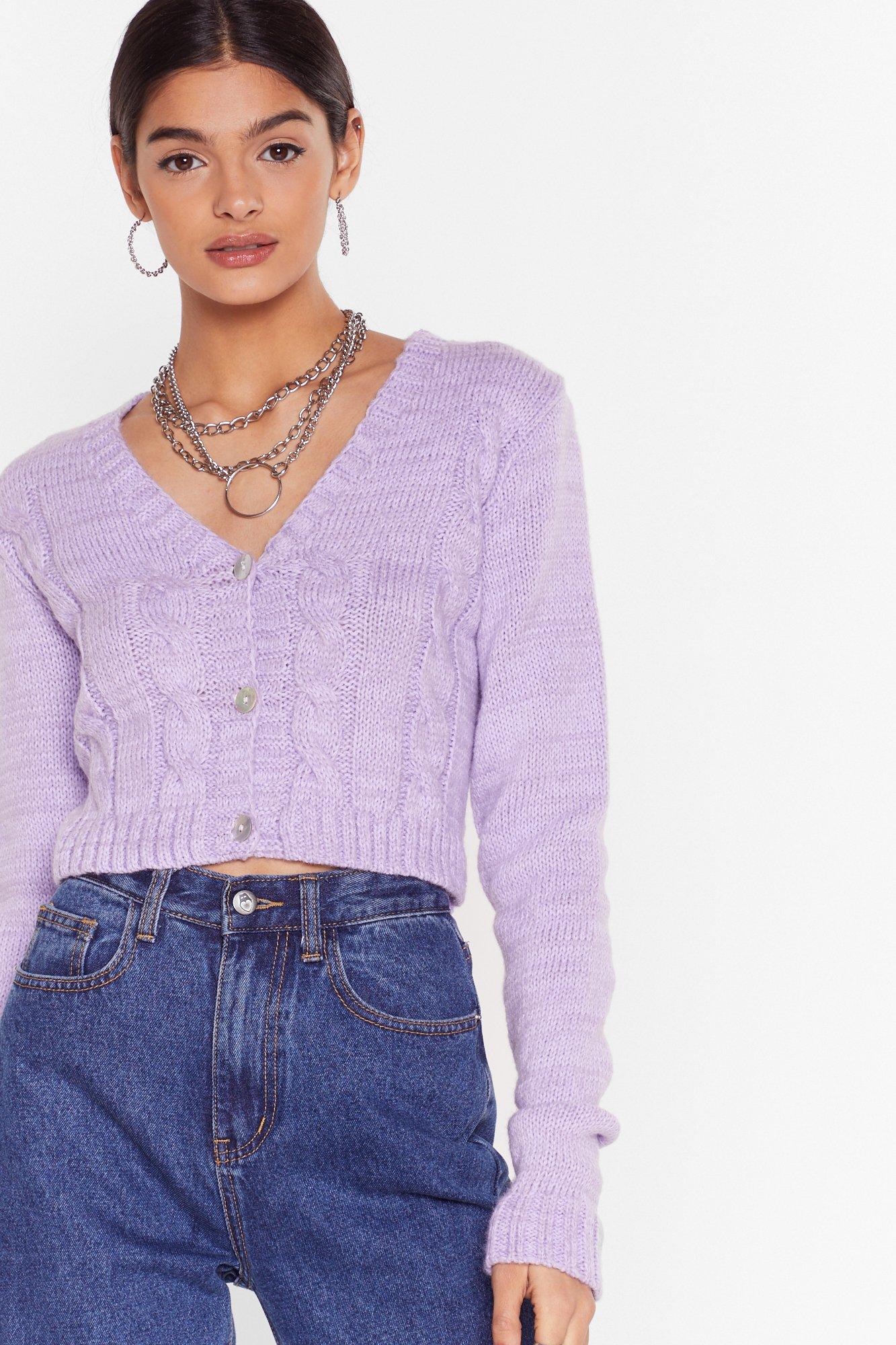 lilac cropped sweater