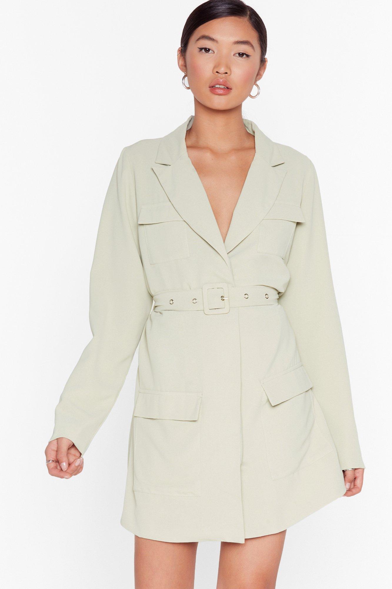 nasty gal green blazer dress